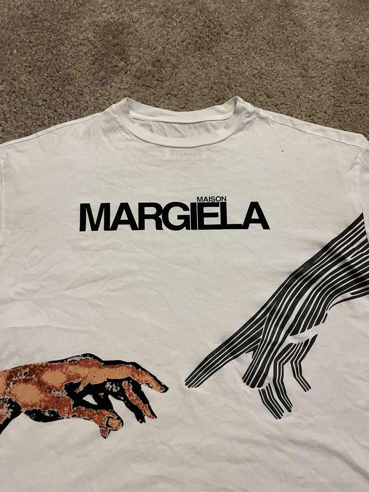 Maison Margiela Maison Margiela Mini Logo Short Sleeve T-Shirt White 48 |  Grailed