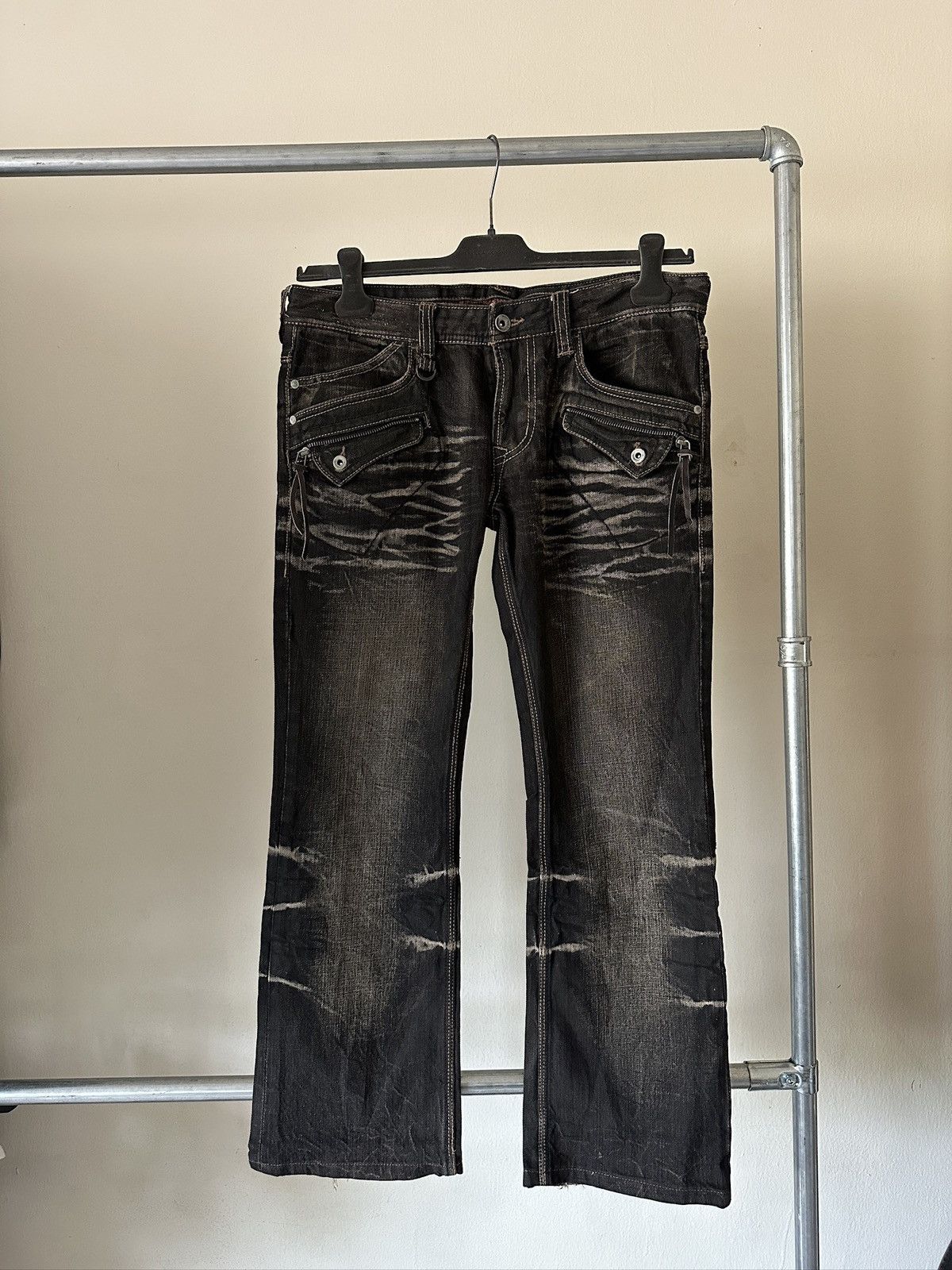 1990s Nicole Club For Men Mud Wash Black Jeans