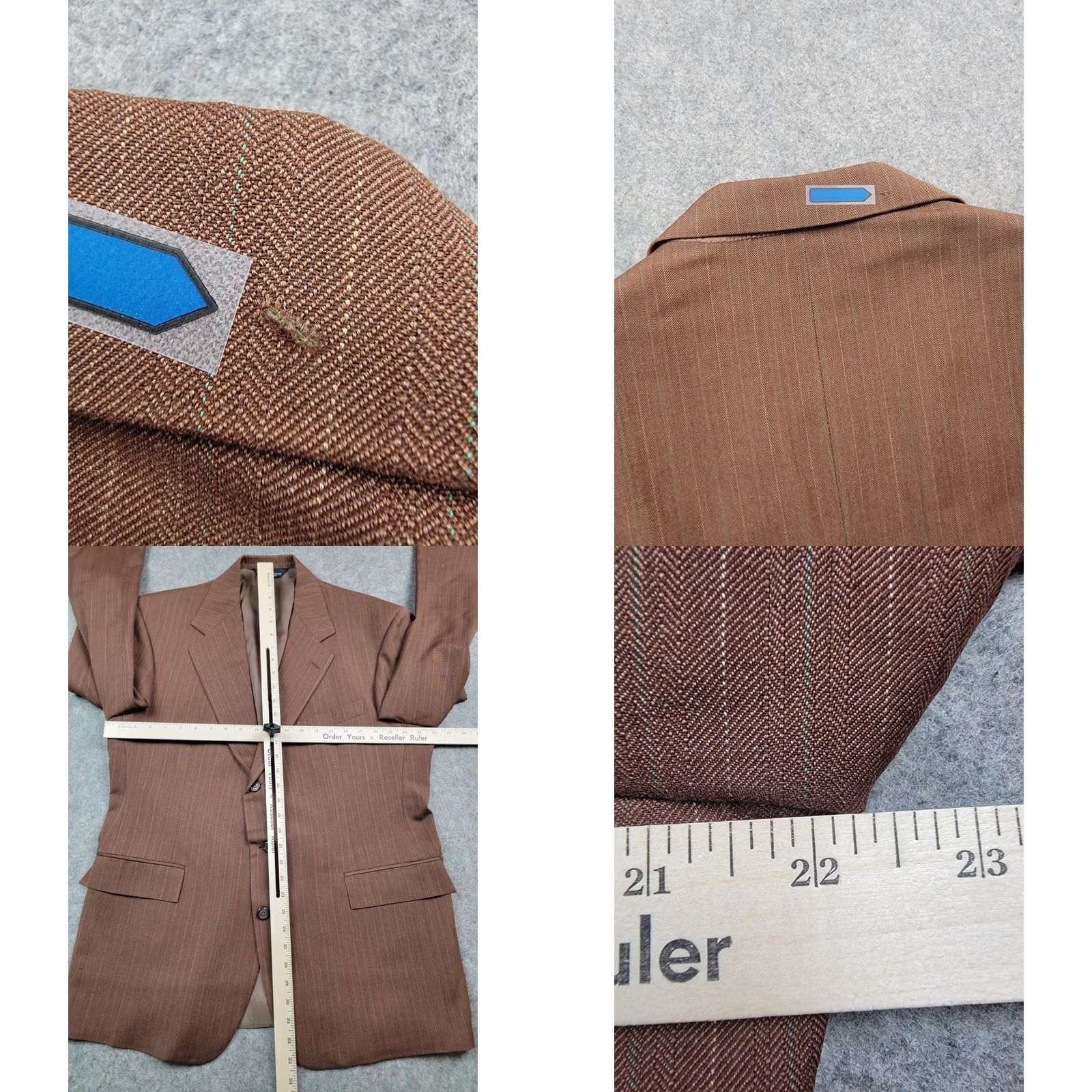 Polo Ralph Lauren Polo Ralph Lauren Suit Jacket Mens 44W Brown Striped Wool Holt Renfrew Vented Size US XXL / EU 58 / 5 - 11 Thumbnail