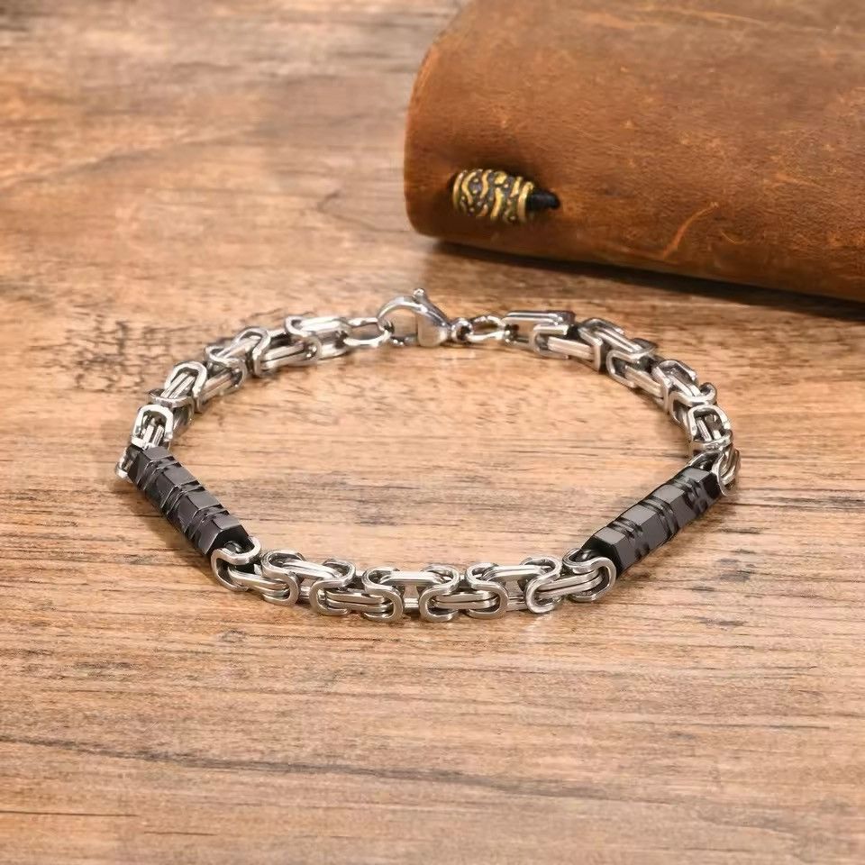 Jewelry × Vintage 6mm Punk Mens Byzantine Link Chain Bracelet Size ONE SIZE - 2 Thumbnail