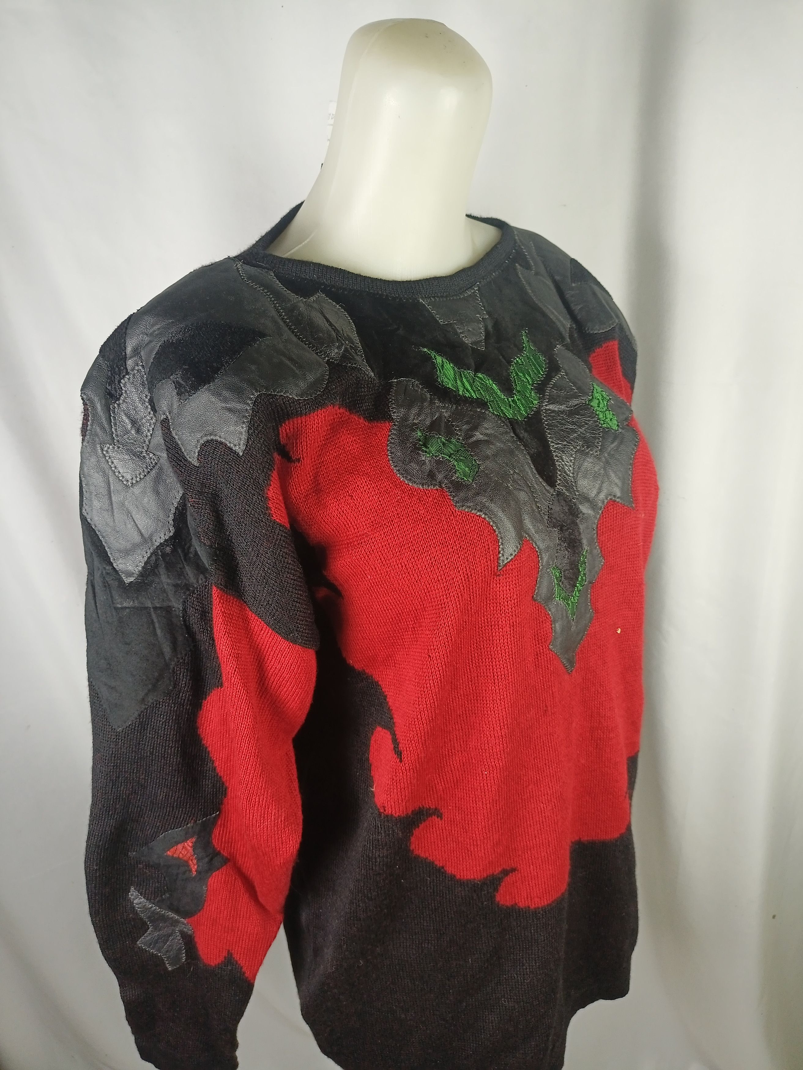 Japanese Brand Crazy Vintage Place Vendome leather Knit Crewneck Sweater Size M / US 6-8 / IT 42-44 - 21 Thumbnail