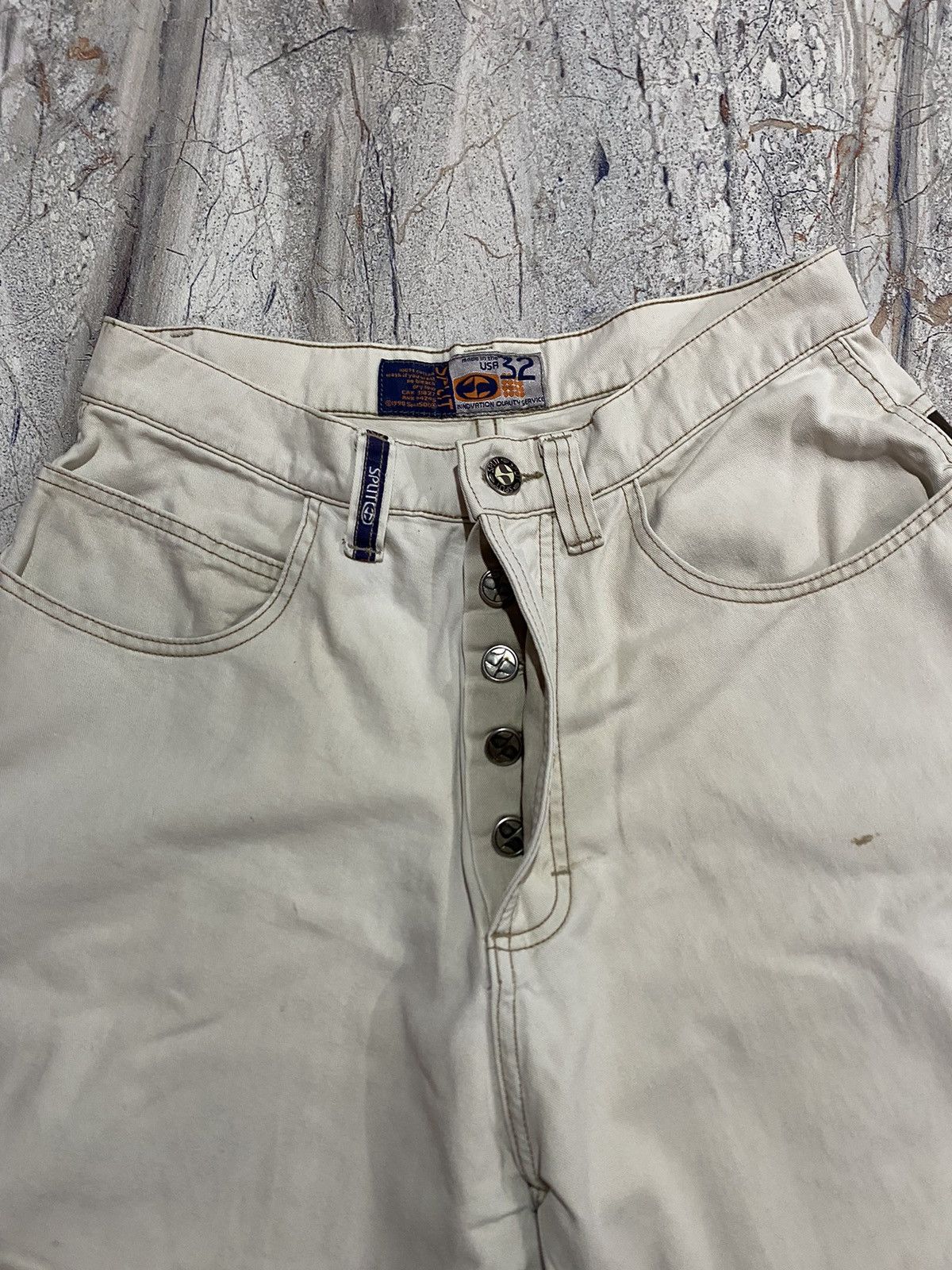 Split VINTAGE SPLIT SKATEBOARDS SHORT JORTS STRIPPED PANTS Size US 32 / EU 48 - 3 Thumbnail