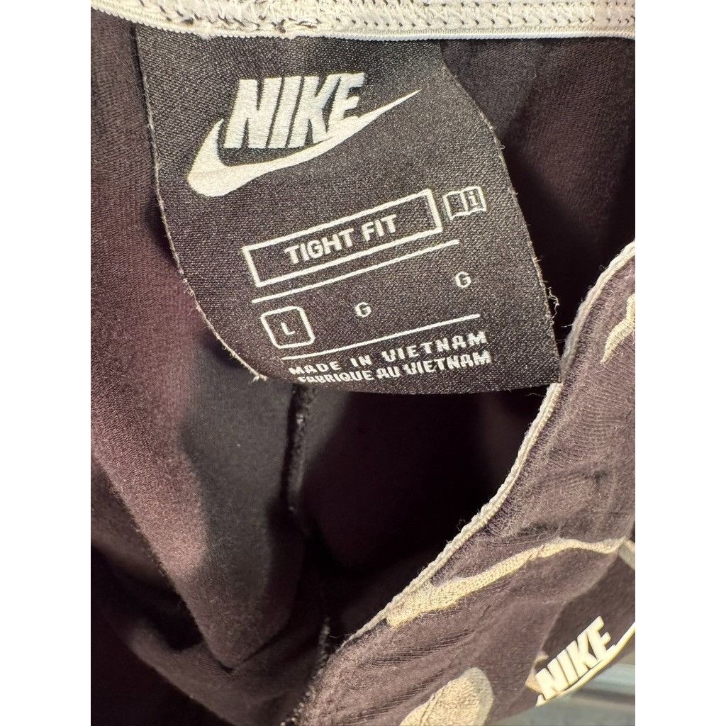 Nike Girl's NIKE Logo Swoosh Black Capri Leggings LARGE Used Size 22" - 8 Thumbnail