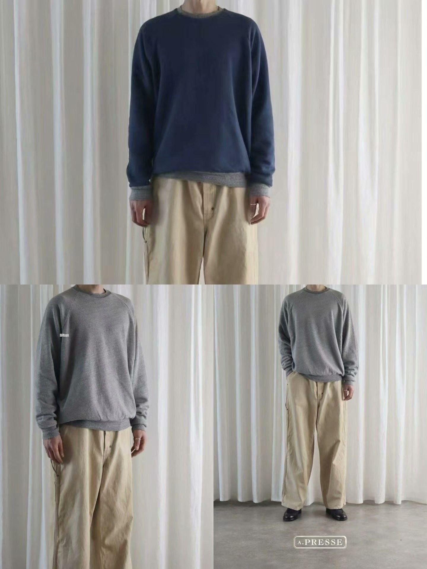 A.PRESSE A.PRESSE 26SS Vintage Reversible Sweatshirt Size US L / EU 52-54 / 3 - 9 Thumbnail
