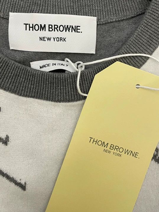 Thom Browne Thom browne White and gray stitching dog walking villain kn Size XS / US 0-2 / IT 36-38 - 6 Thumbnail