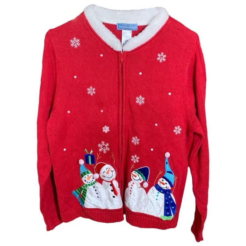 Other Women's Snowman Christmas Ugly Sweater / Jacket Size L Size L / US 10 / IT 46 - 1 Thumbnail