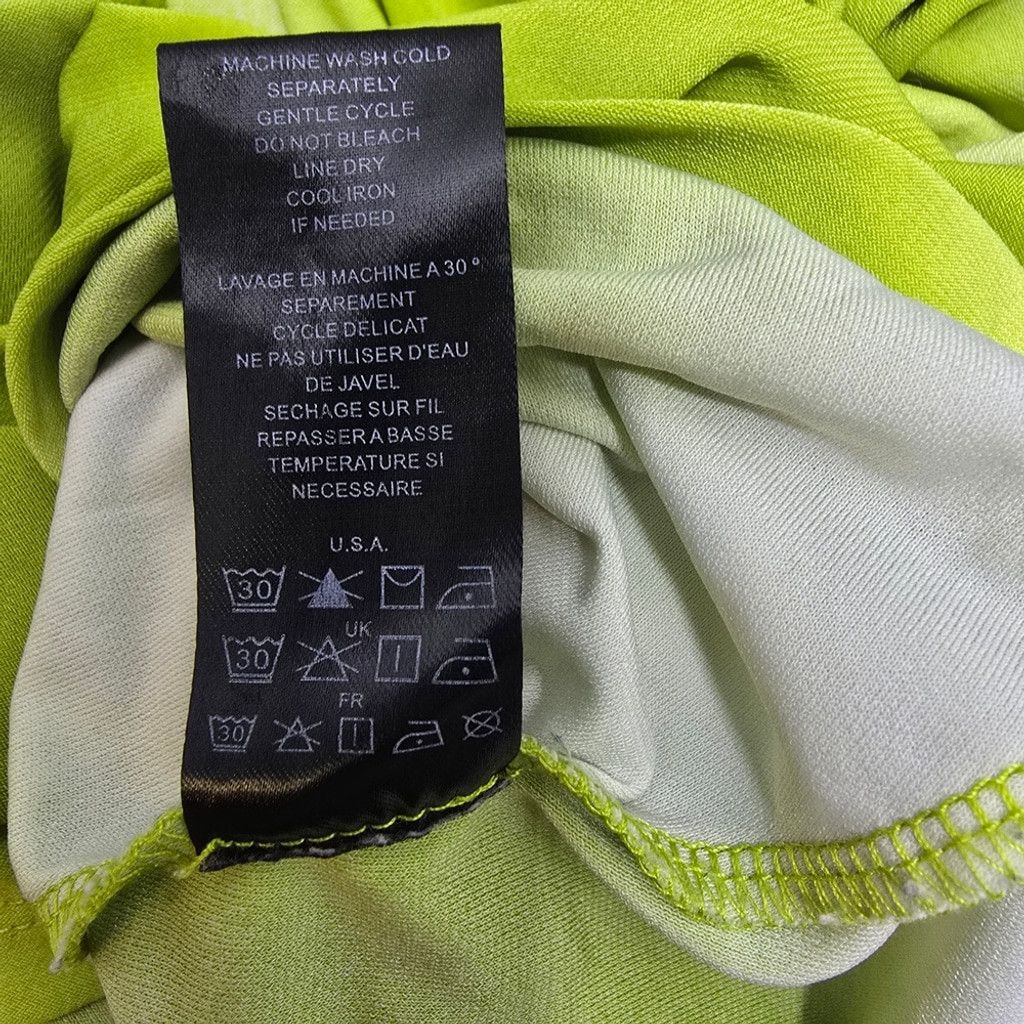 Anthony Vaccarello Antthony Bright Green Lace Yoke Short Sleeve Tee Size XXL / US 16-18 / IT 52-54 - 6 Thumbnail