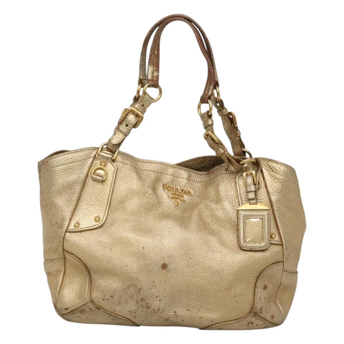 Prada PRADA Tote Bag Leather Gold Tone Size ONE SIZE - 2 Thumbnail