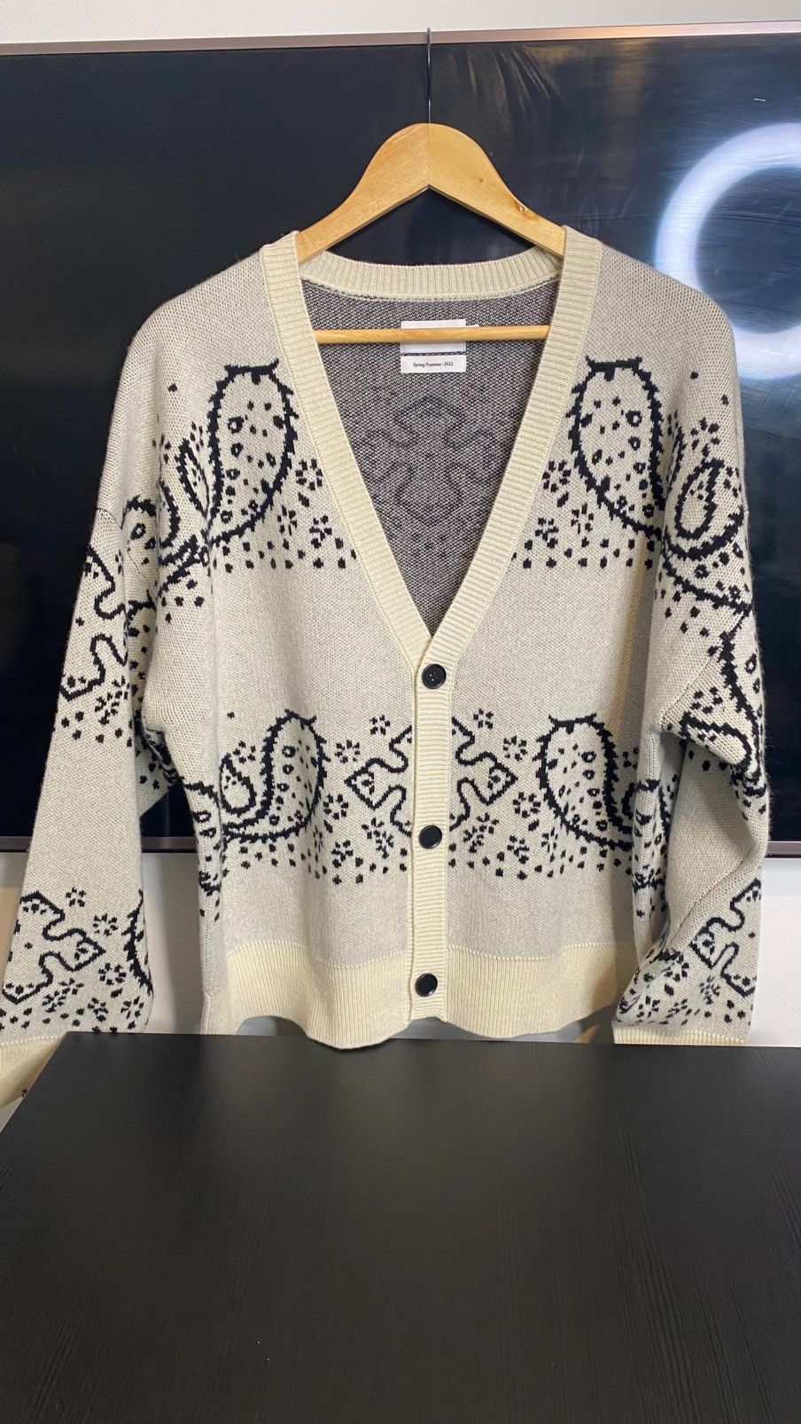 RHUDE ルード　 BANDANA KNIT CARDGAN Rhude Bandana Knit Cashmere Sweater Black Multi