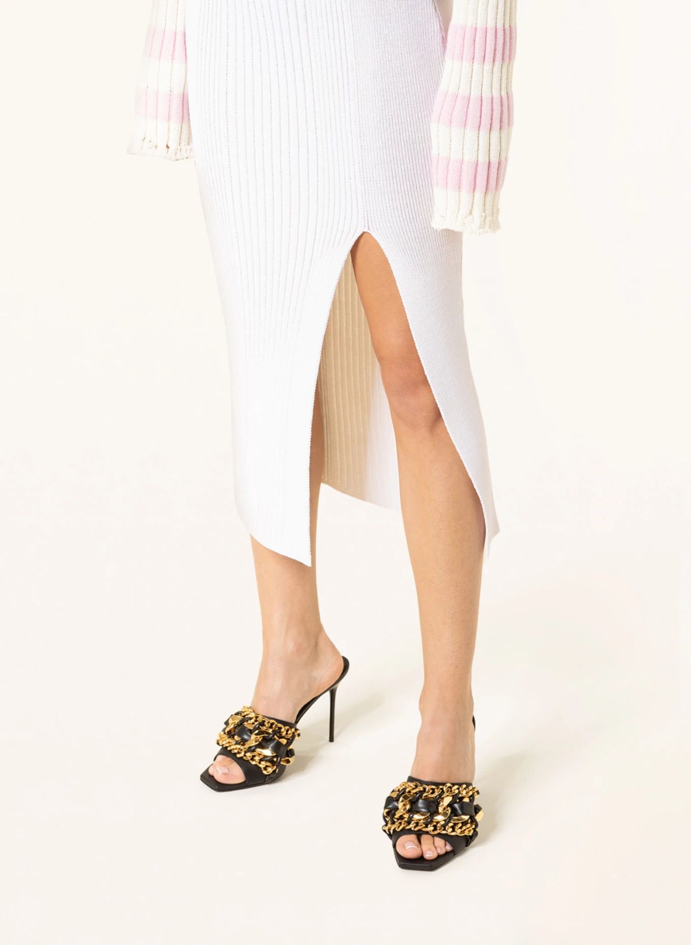 Balmain o1y0625 Midi Skirt in White Size 32" / US 10 / IT 46 - 4 Thumbnail