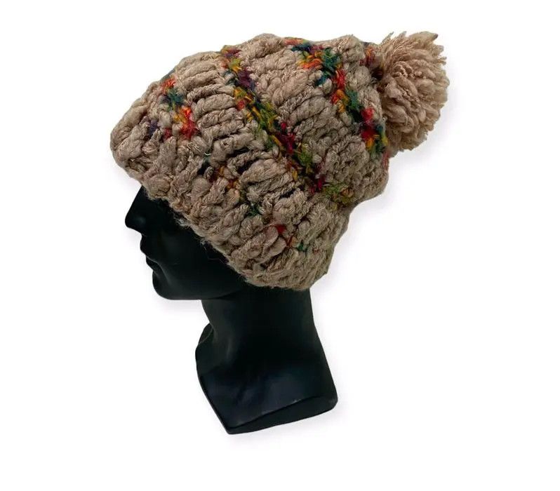 Japanese Brand Titicaca Knit Bobble Beanie Hat Size ONE SIZE - 1 Thumbnail