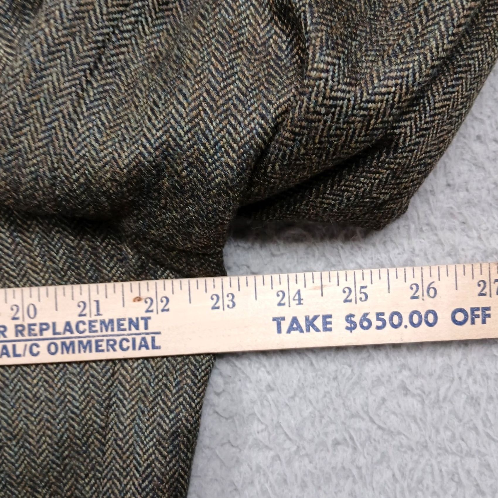 Jos. A. Bank Jos. A. Bank Sport Coat 44R Brown Herringbone Wool Men's Two Button Size 44R - 7 Thumbnail