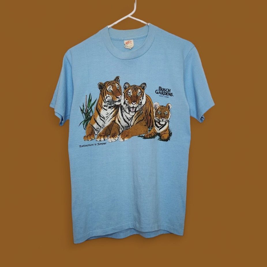 Vintage Vintage Busch Gardens Extinction Tigers Single Stitch Nature Size M / US 6-8 / IT 42-44 - 1 Thumbnail