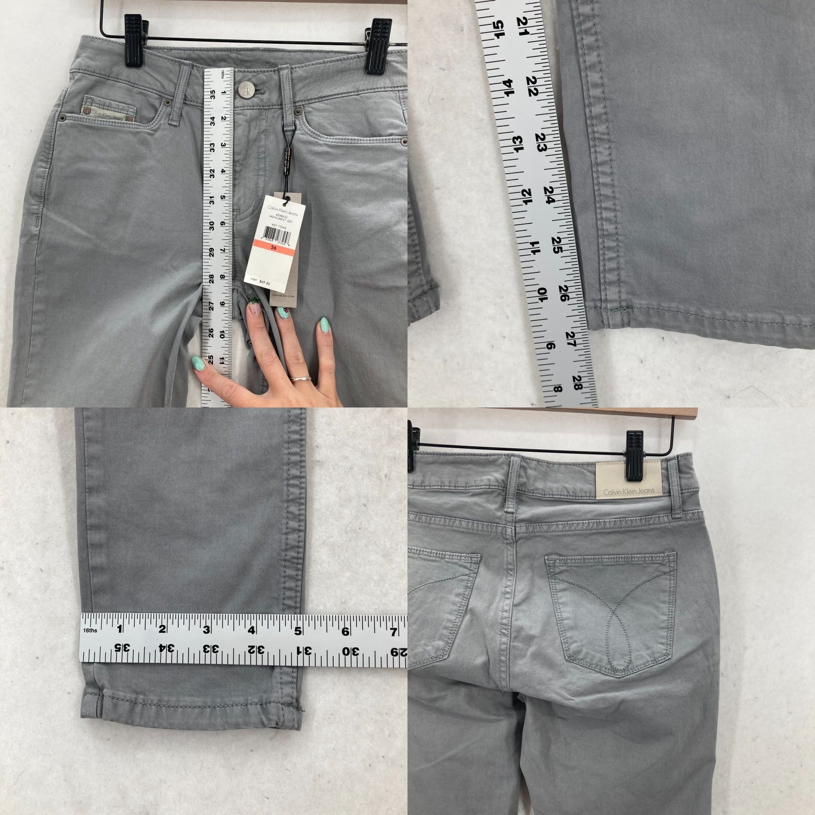 Calvin Klein Calvin Klein Jeans Women's 26 Gray Stretch 5-Pocket Pants Casual Preppy Modern Size 26" / US 2 / IT 38 - 9 Thumbnail