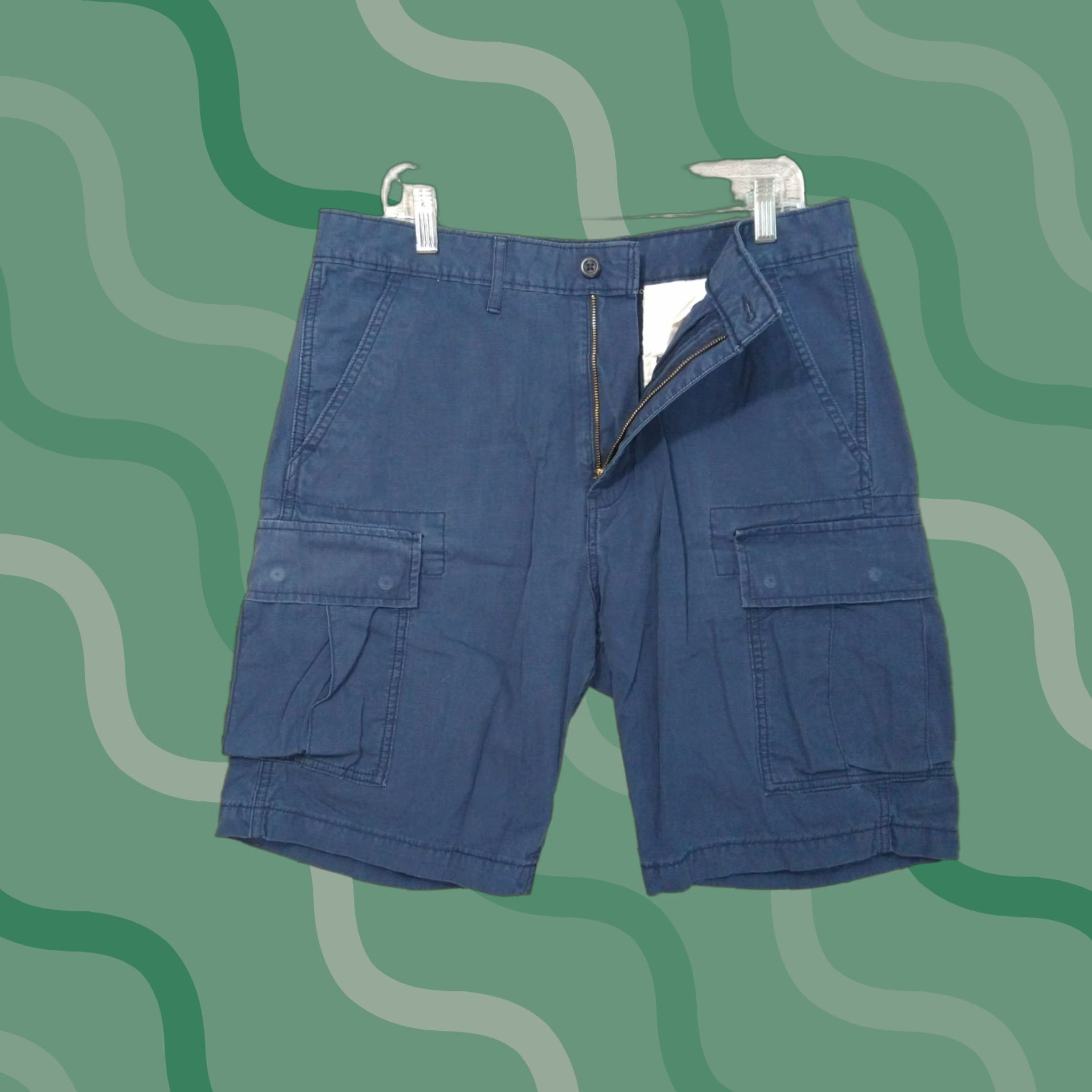 Levi's Levis Cargo Shorts Mens 33 Blue Hip Hop Grunge Cargo Pocket Regular Rise High 9in Inseam Blue Levi's Men Size US 33 - 1 Thumbnail