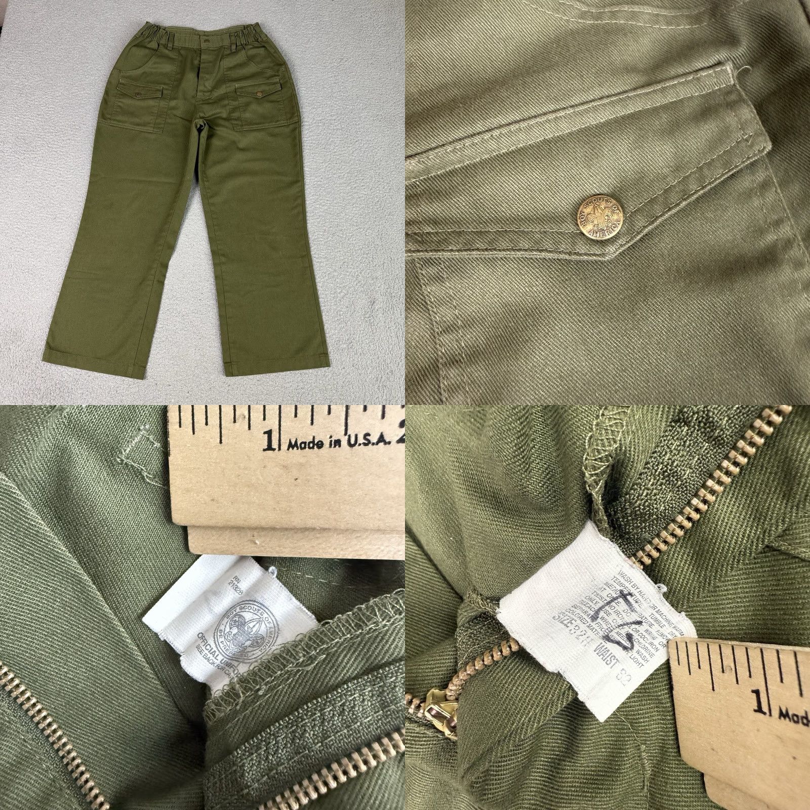 Vintage VINTAGE Boy Scouts Pants Mens 30x26 Green BSA Cargo Uniform Real 80s 90s Retro American Classic Size US 30 / EU 46 - 8 Thumbnail
