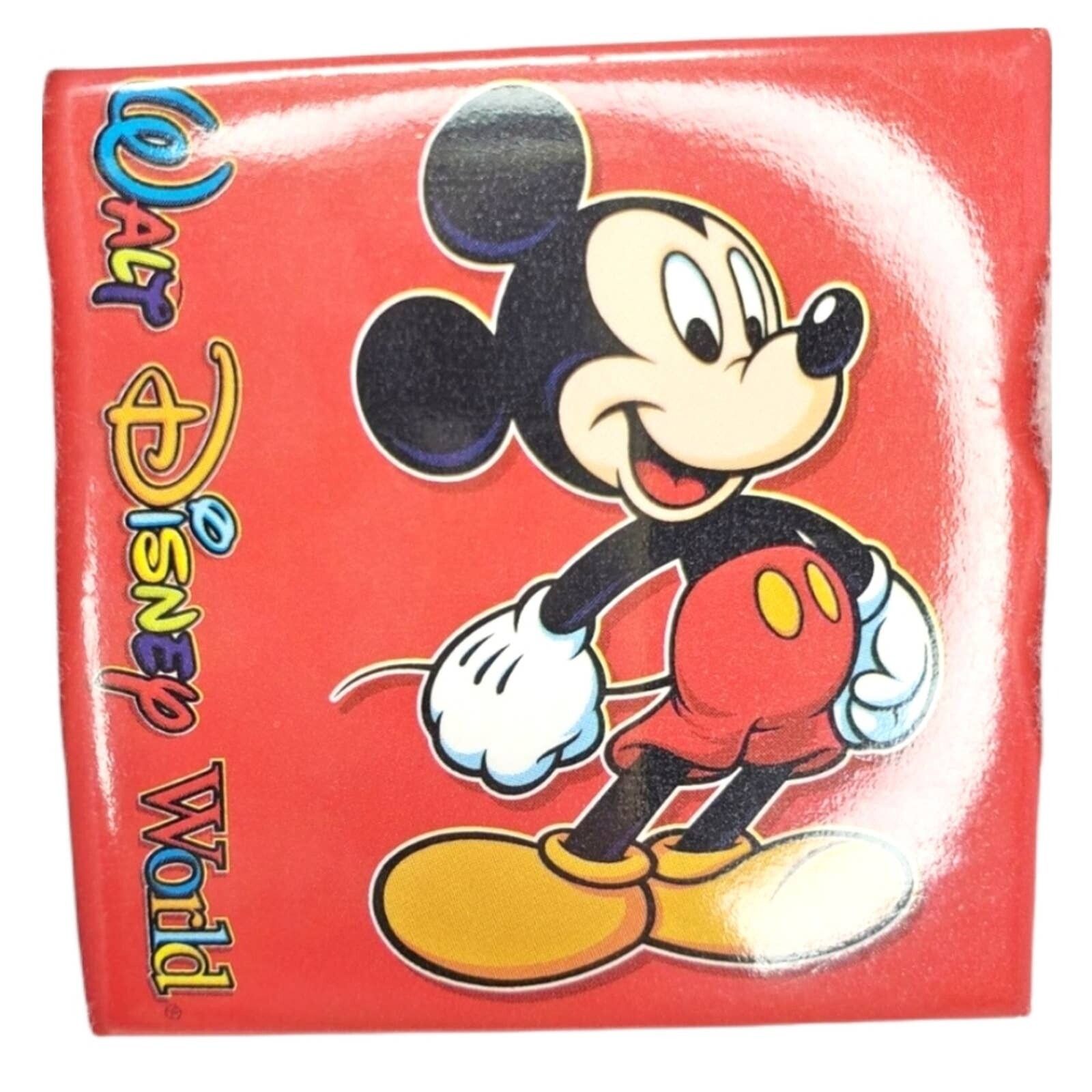 Disney VTG Rare Disney Park Mickey Mouse Square Red Pin Back Button ...