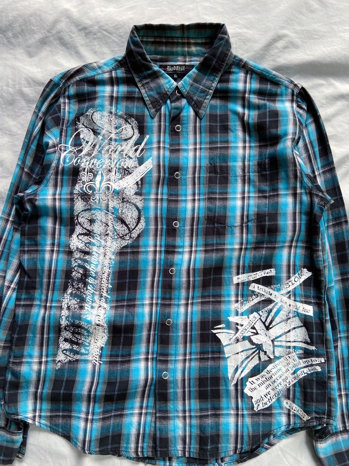 Isamu Katayama Backlash DADAIST PUNK PLAID BUTTON DOWN SHIRT Size US L / EU 52-54 / 3 - 3 Thumbnail