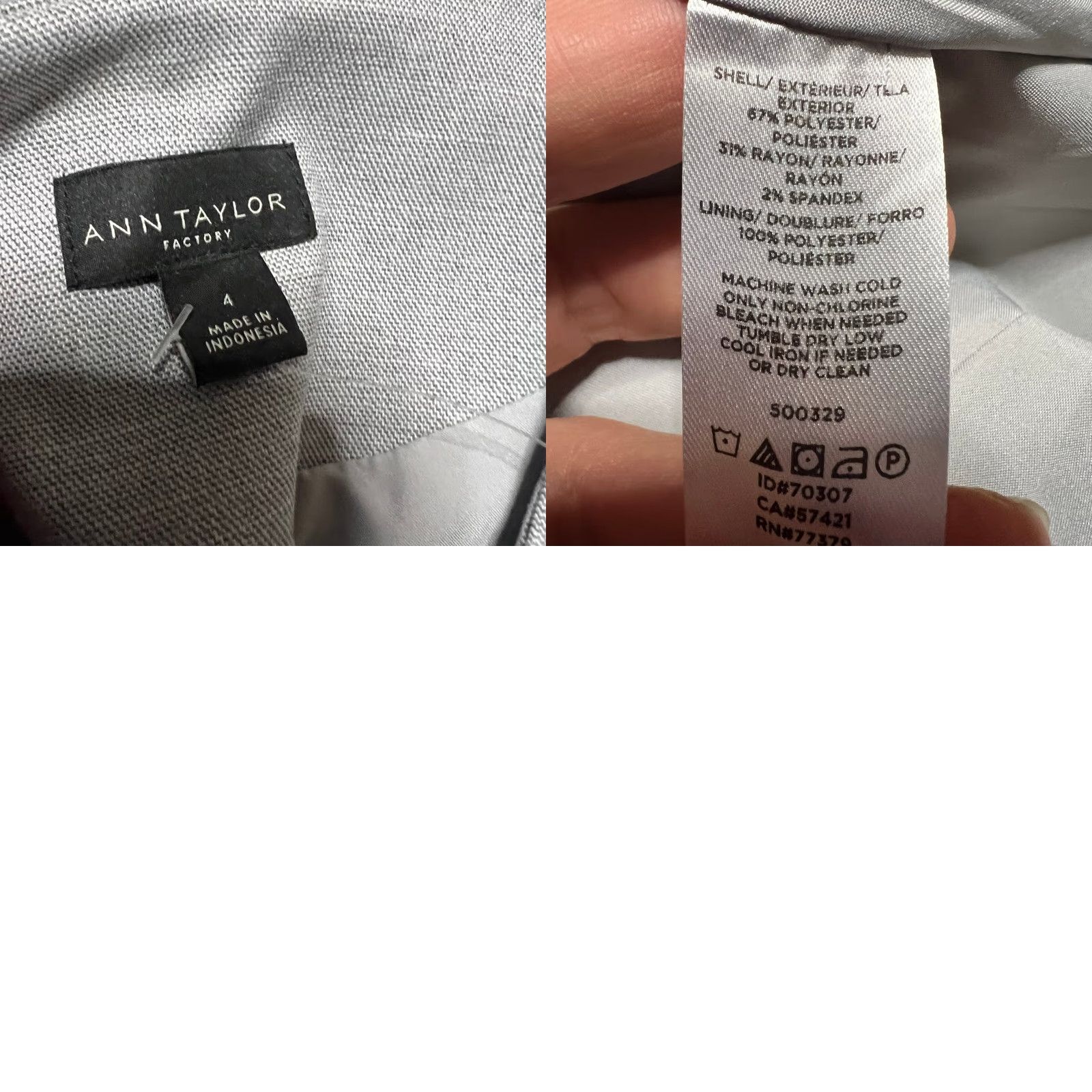 Ann Taylor Ann Taylor Blazer Jacket Womens 4 Crosshatch Collarless Peplum Grey Coat/Blazer Grade: Factory, Marks on sleeve Size S / US 4 / IT 40 - 8 Thumbnail