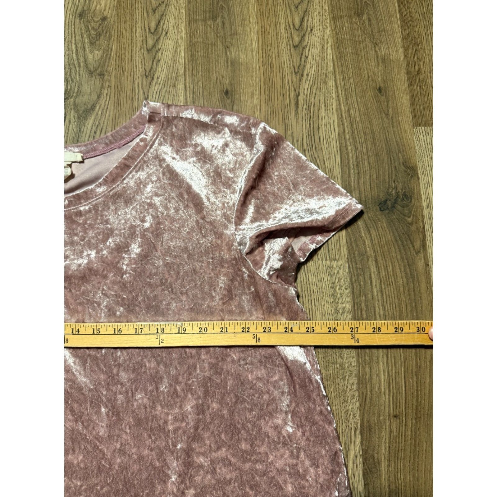 Vintage No Comment Shirt Women’s 2X Pink Velvet Short Sleeve Shirt Size XXL / US 16-18 / IT 52-54 - 7 Thumbnail