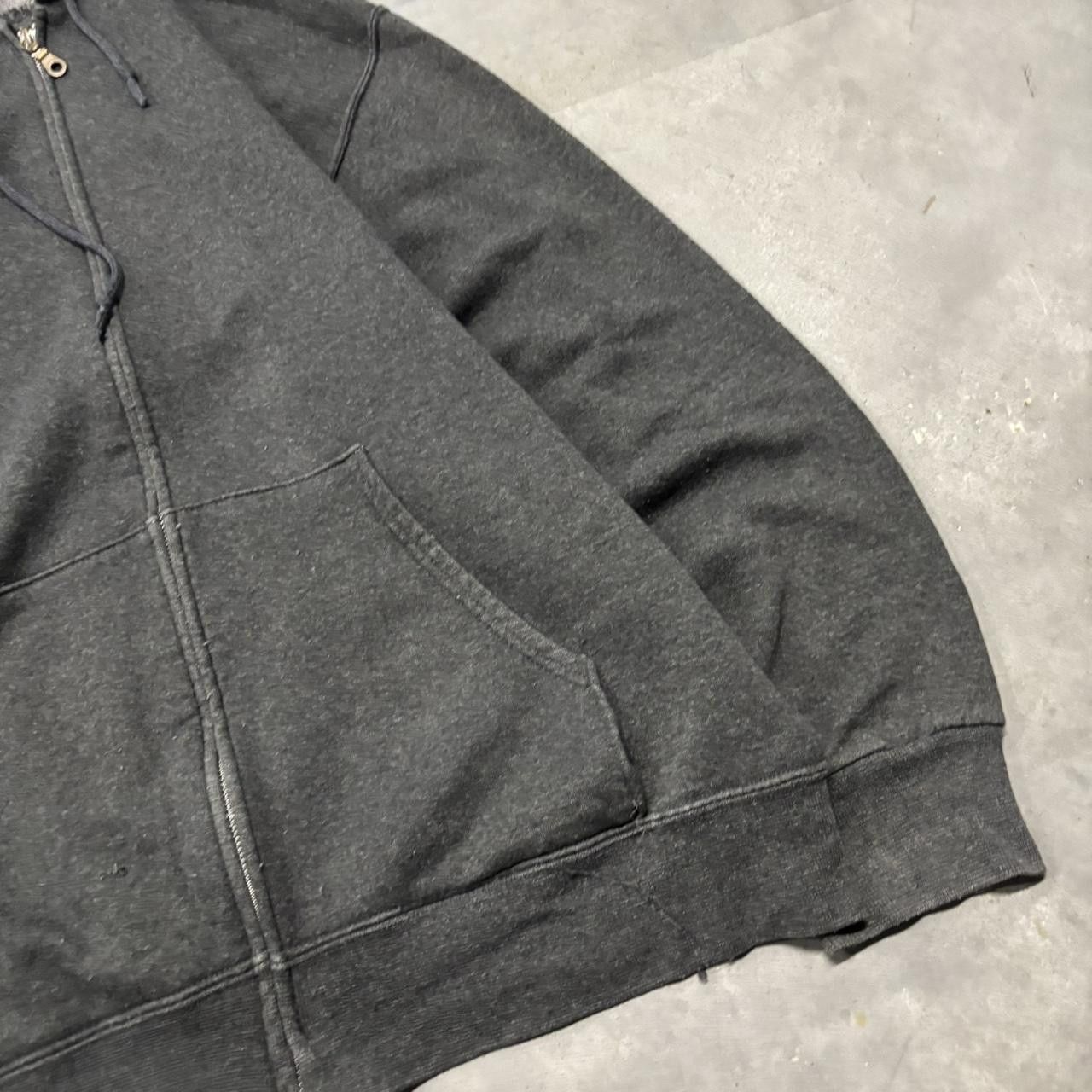 Japanese Brand × Vintage Crazy Vintage Y2K/200s Grey Blank Russell Style Essential Zip Up Hoodie! Size US L / EU 52-54 / 3 - 4 Thumbnail
