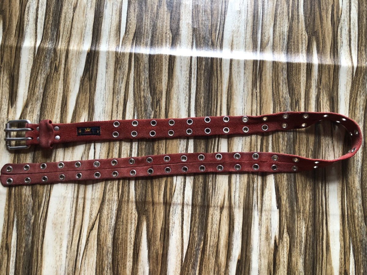Skull Jeans by an Alchemist “Grommet” red suede belt punk seditionaries alchemists Size ONE SIZE - 5 Thumbnail