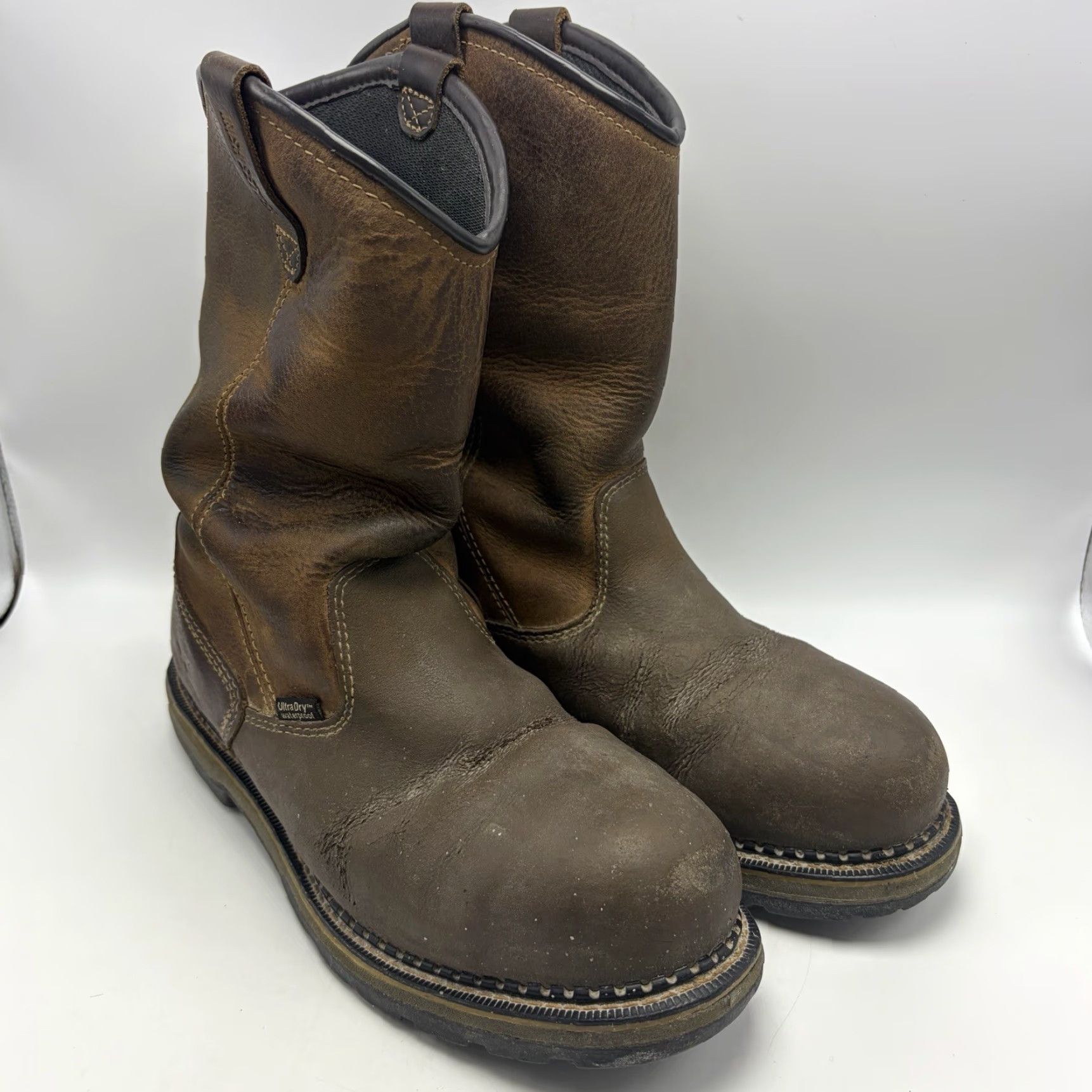 Vintage Irish Setter Boots Mens 11 Brown Leather Pull On Safety Toe 83952 Read Size US 11 / EU 44 - 3 Thumbnail