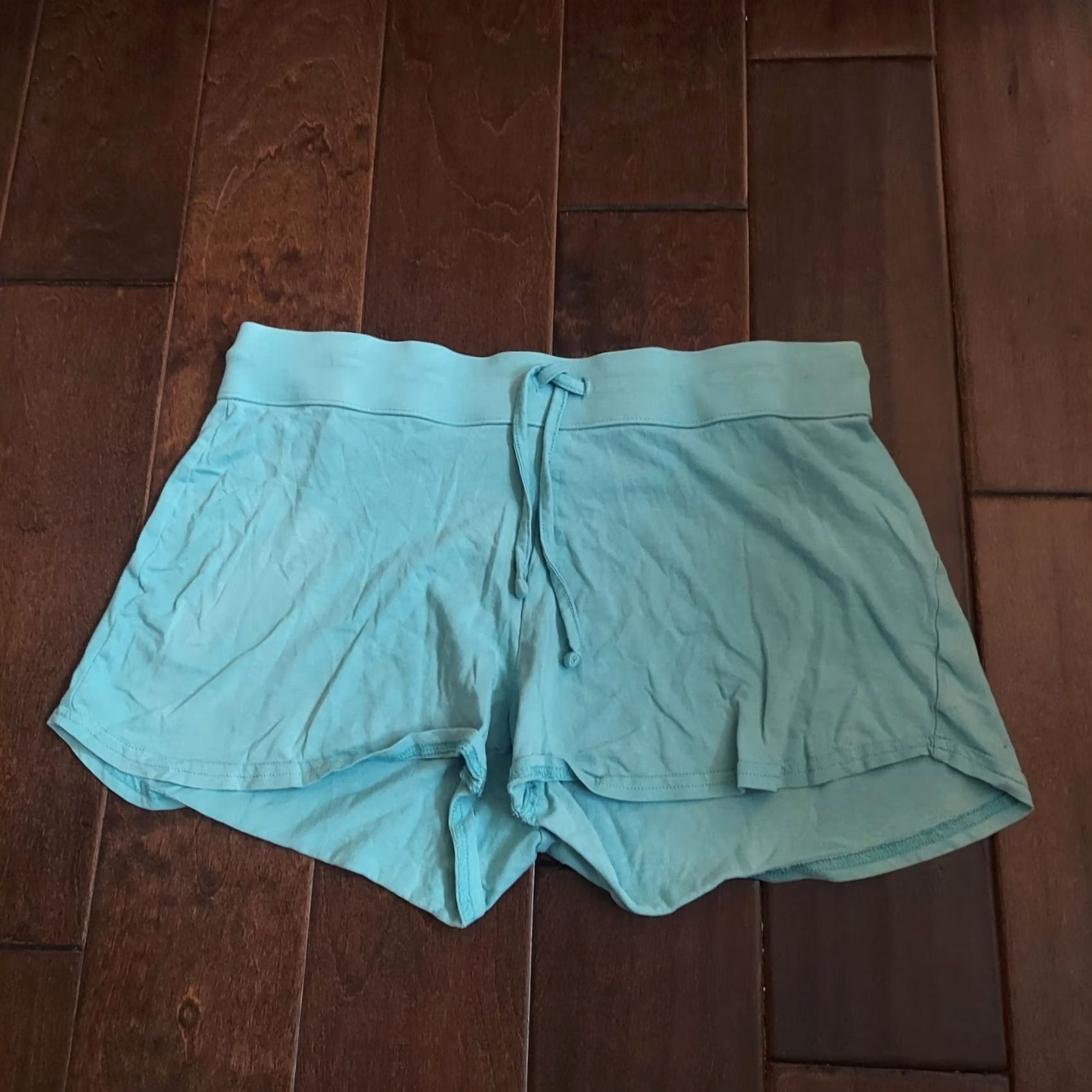 Vintage Kmart Women's Blue Drawstring Shorts - Size M - Cotton - Casual Travel - Solid Pattern - Regular - Women's Shorts - Blue - Drawstring - B616 Size 32" / US 10 / IT 46 - 2 Thumbnail