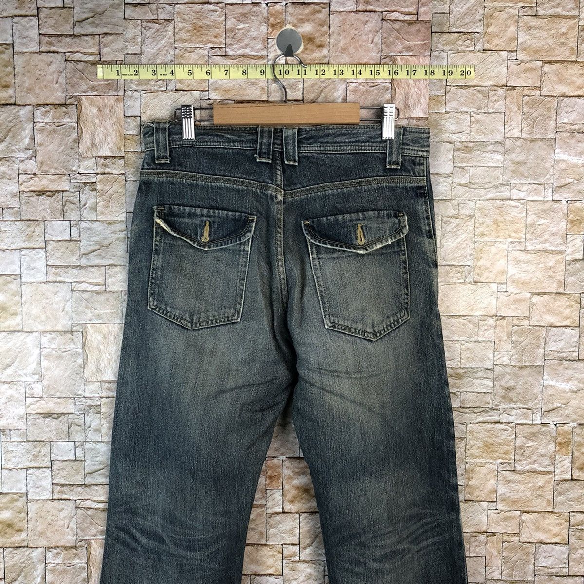 Japanese Brand Top Valu Blue Distressed Denim Pants #A1117 Size US 30 / EU 46 - 14 Thumbnail