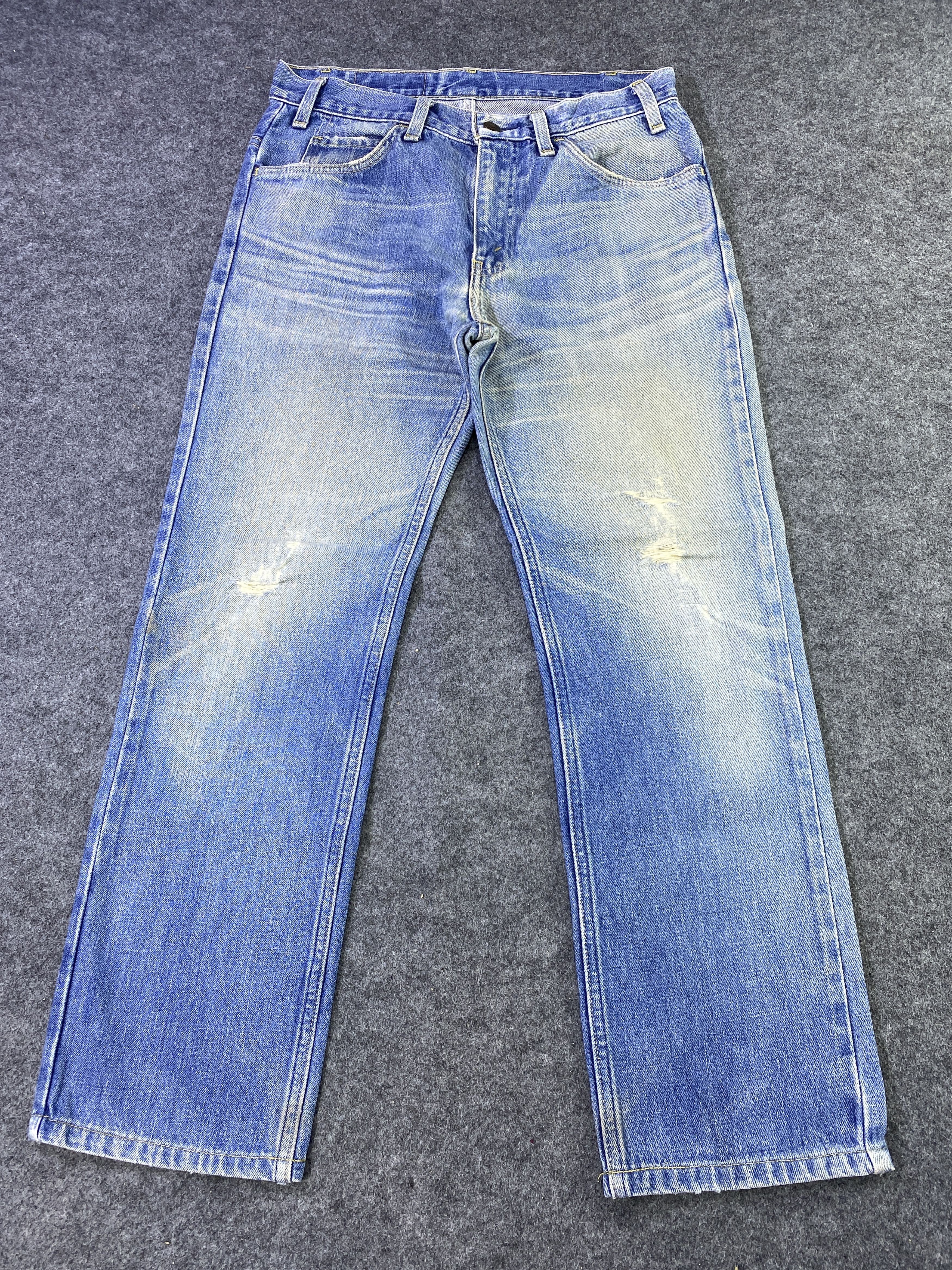 Levi's Vintage Levi's 519 Distressed Blue Wash Jeans - J964 Size US 31 - 2 Thumbnail