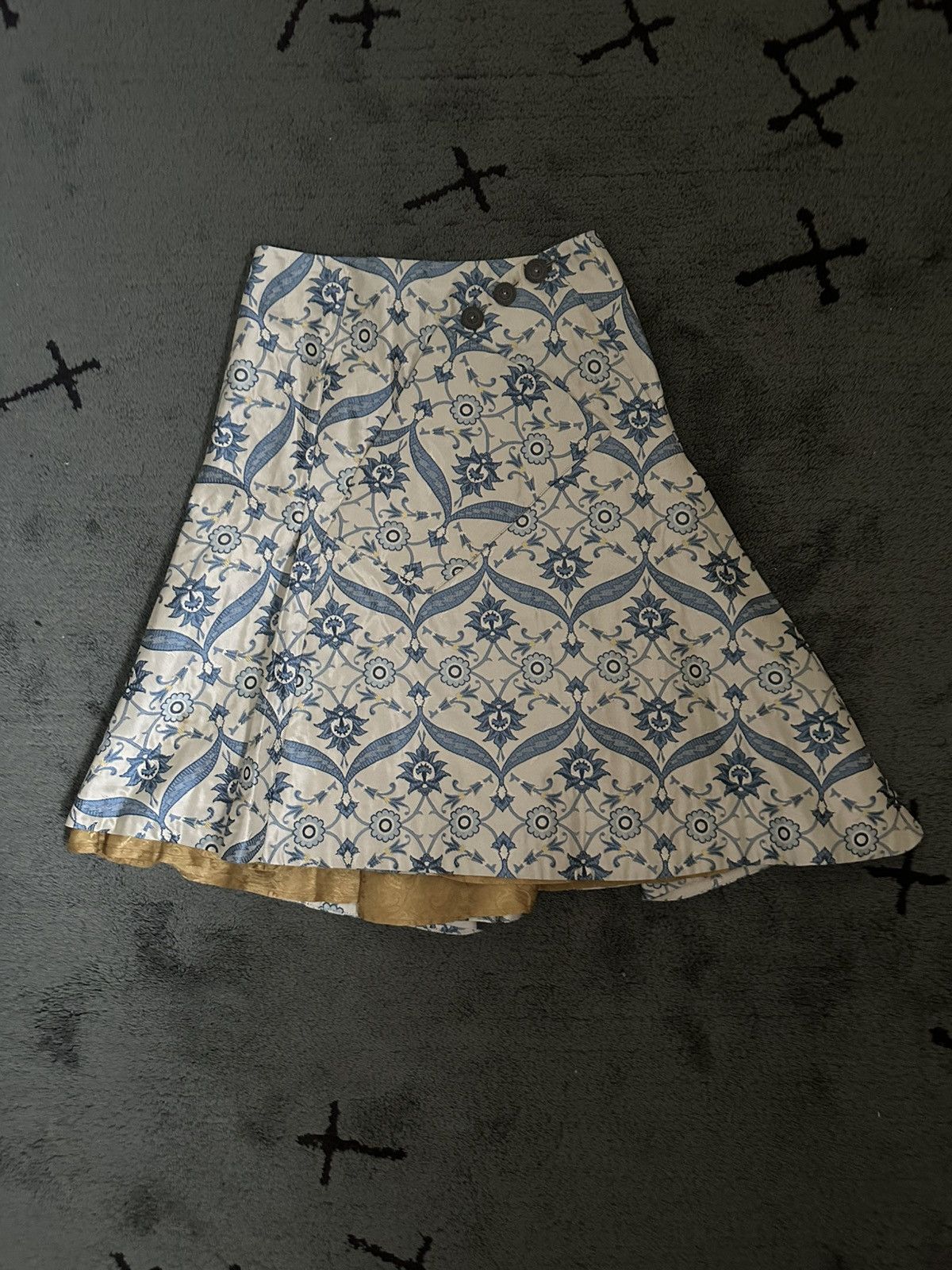 Alexander McQueen Archive Alexander McQueen Spring 2000 Silk Jacquard Skirt Size 28" / US 6 / IT 42 - 2 Thumbnail