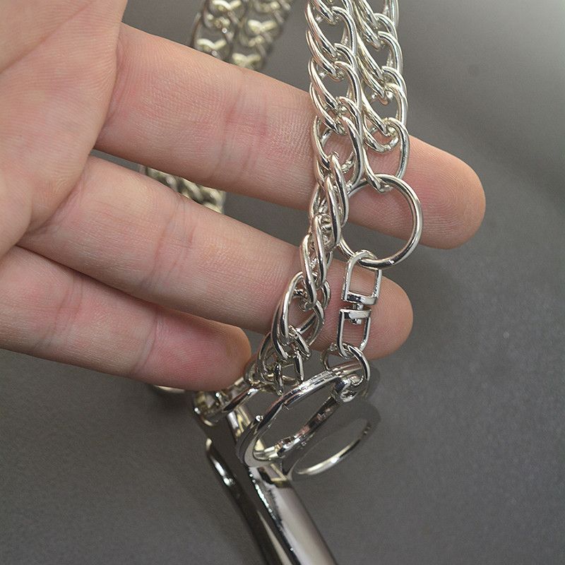 Japanese Brand Long Silver Biker Pants Chain 10mm Curl Keychain Style Size ONE SIZE - 5 Thumbnail