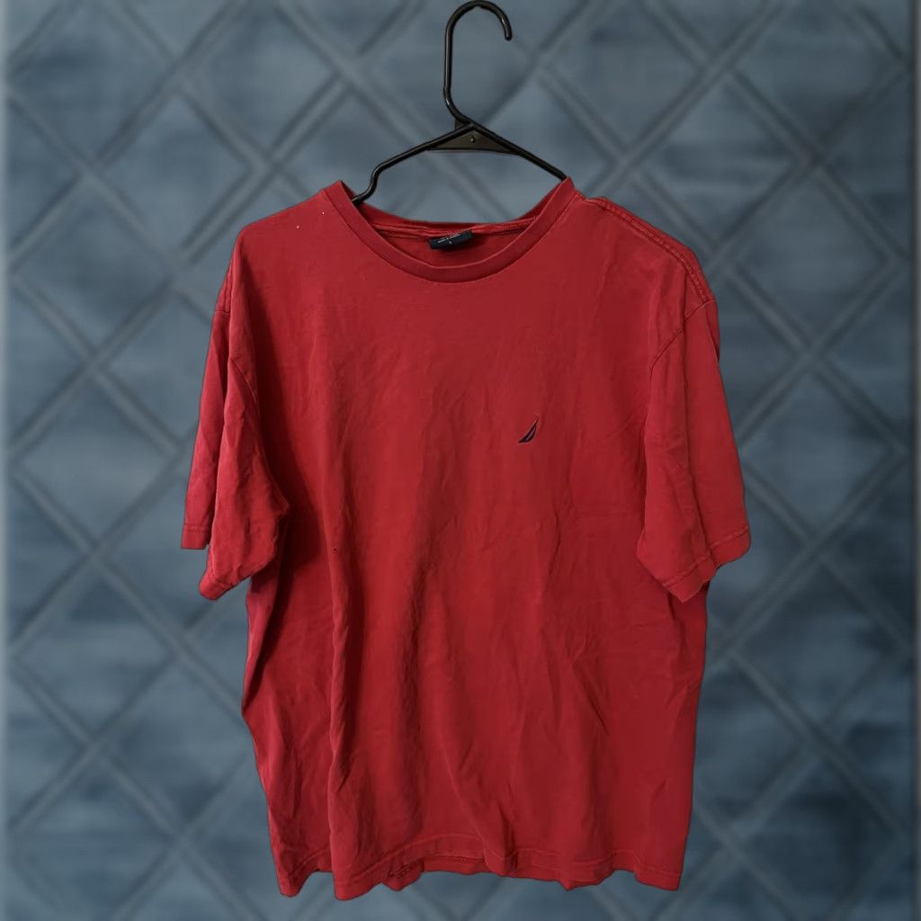 Nautica VINTAGE Nautica Short Sleeve T-Shirt Logo Red Size L Men’s Cotton Knit Crew Neck Nautical Shirt 90sPrime Era Size US L / EU 52-54 / 3 - 1 Thumbnail