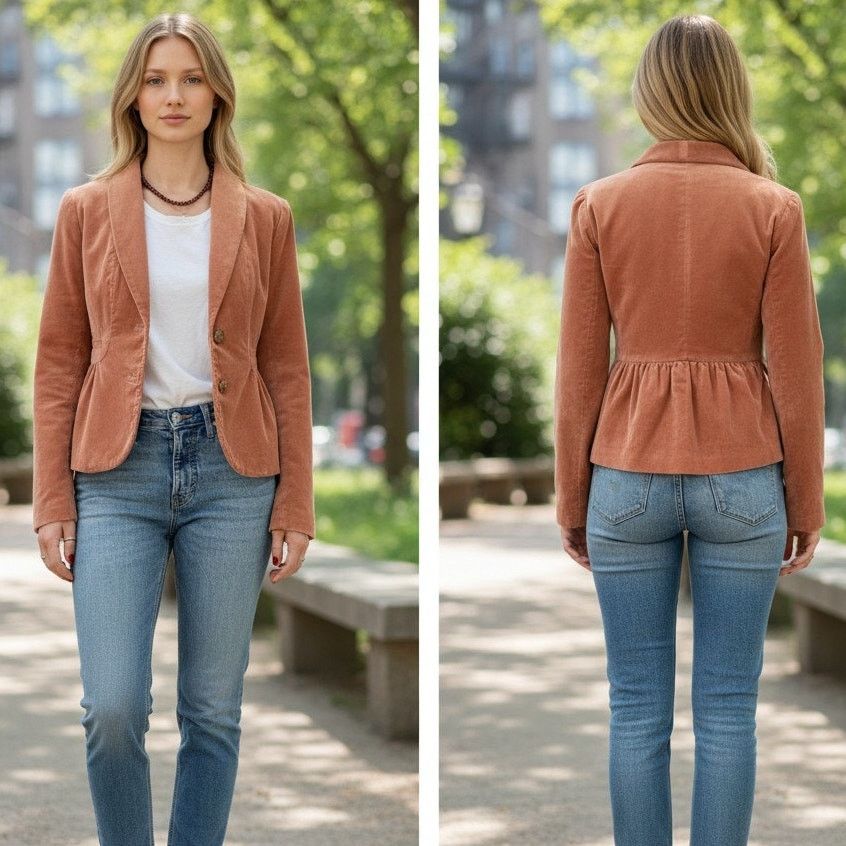 J.Crew J. Crew Velvet Velour Blazer Jacket Peplum Rouching Size 0 Size XS / US 0-2 / IT 36-38 - 1 Thumbnail