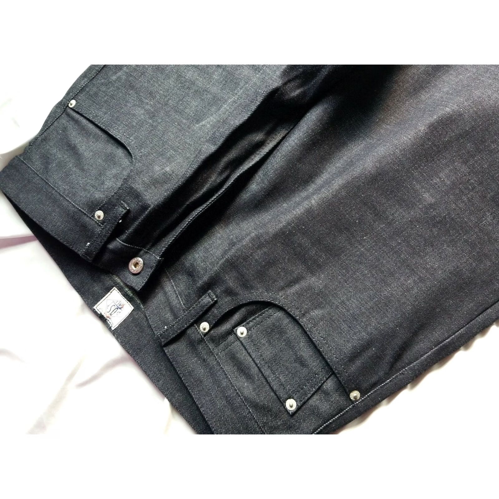 Denime Post O'Alls Denim Jean 32x33 Regular 100% Cotton Japanese Selvedge Straight Zip Pocket Men Blue Vintage NWOT / Raw Wash Size US 32 / EU 48 - 4 Thumbnail