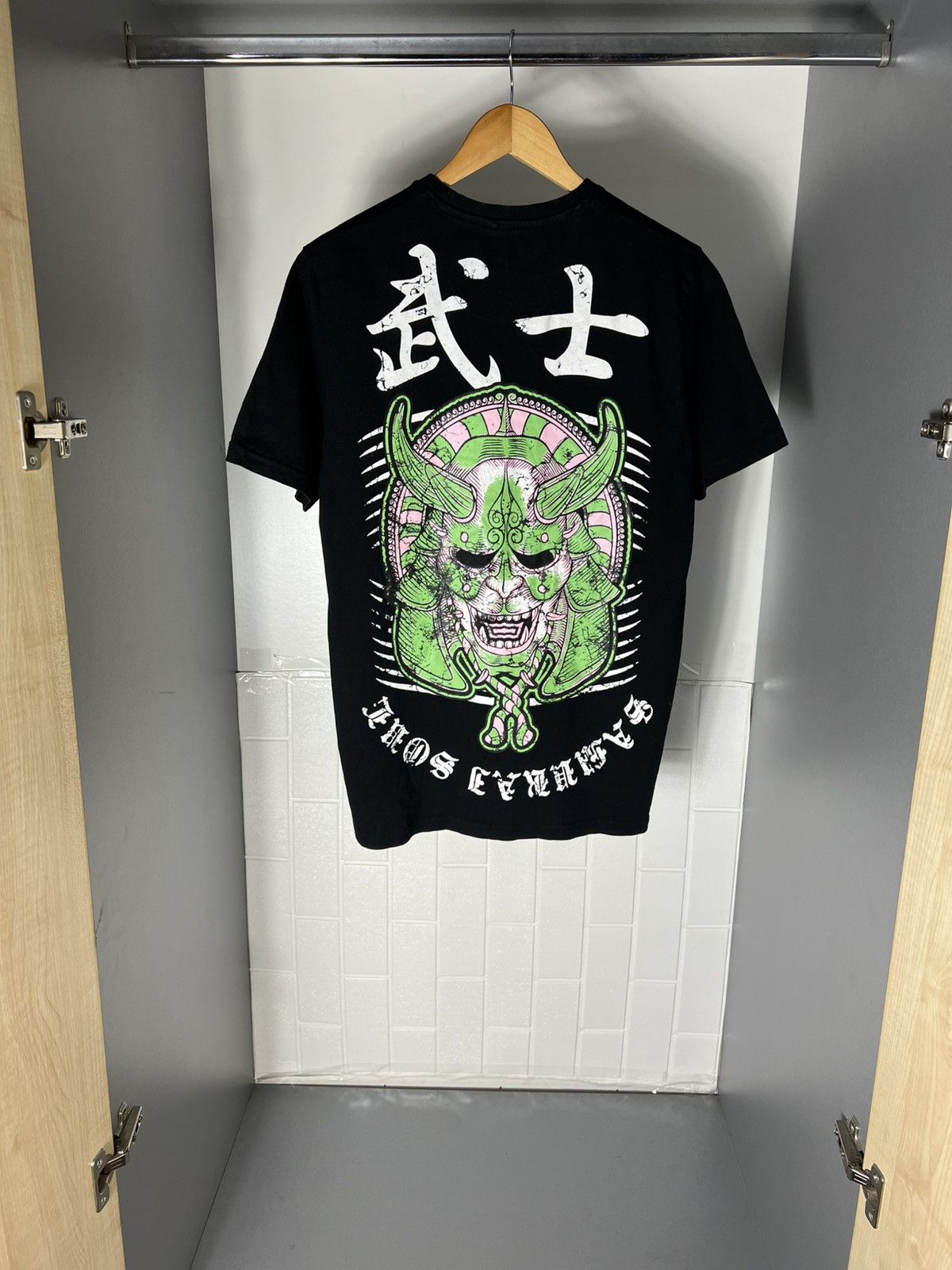 Japanese Brand VERY RARE YAKUZA SAMURAI DEMON MASK DOUBLE PRINTED T-SHIRT Size US L / EU 52-54 / 3 - 2 Thumbnail