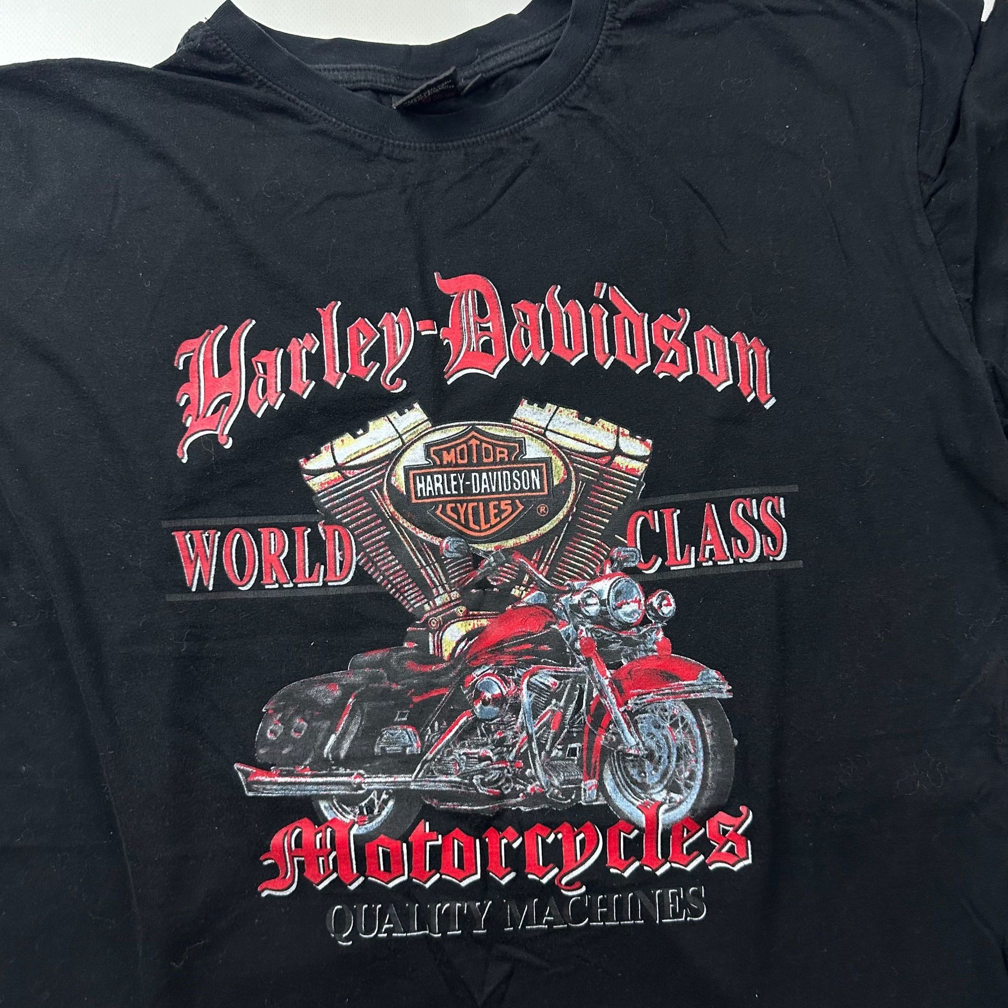 Harley Davidson Vintage Harley-Davidson Black T-Shirt with Red-Toned Motorcy Size US L / EU 52-54 / 3 - 2 Thumbnail
