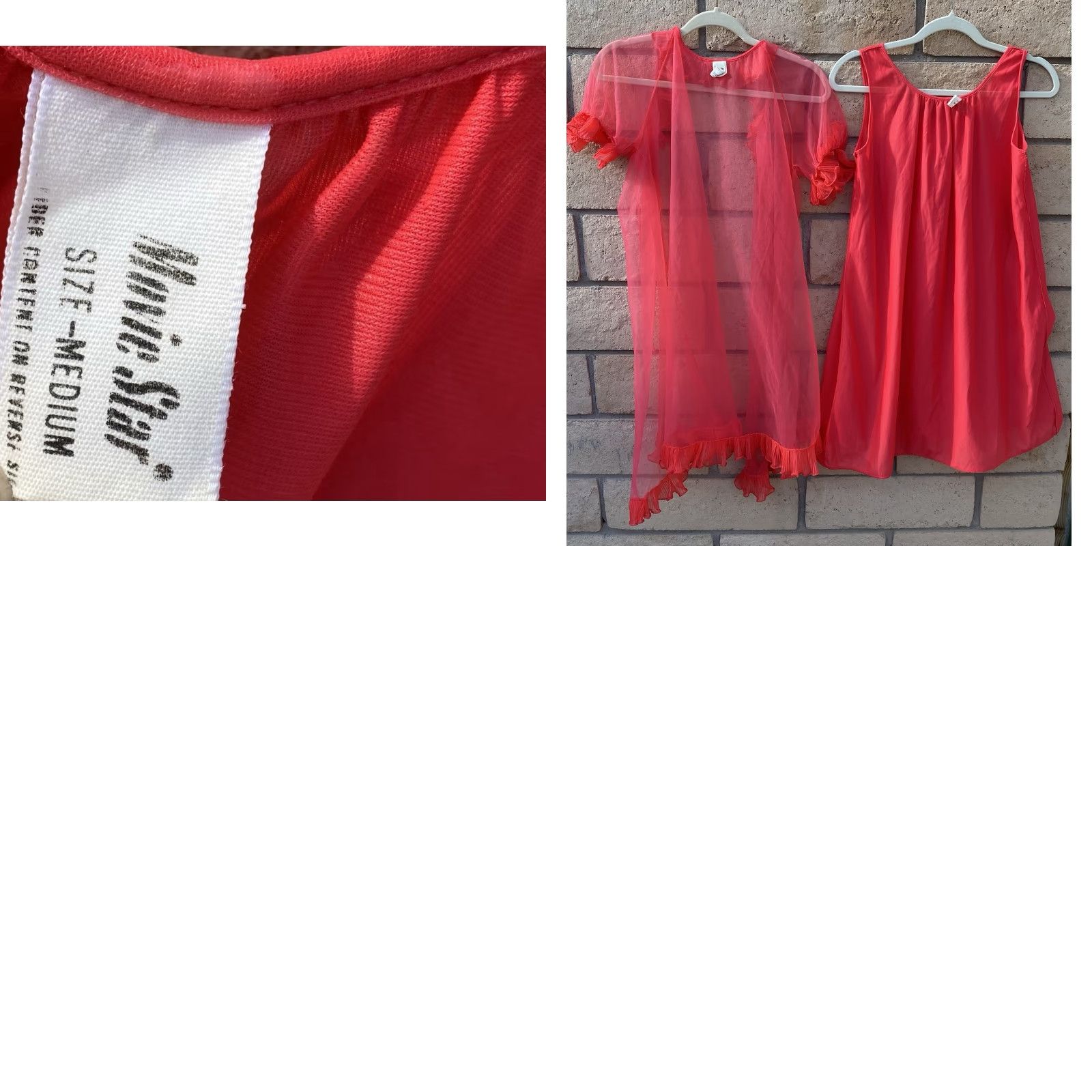 Vintage VINTAGE Movie Star Nylon Tricot Nightie Set Sheer Short Peignoir Boudoir Size M Nylon Tricot Nightie Set Movie Star Shirt? Size 32" / US 10 / IT 46 - 10 Thumbnail