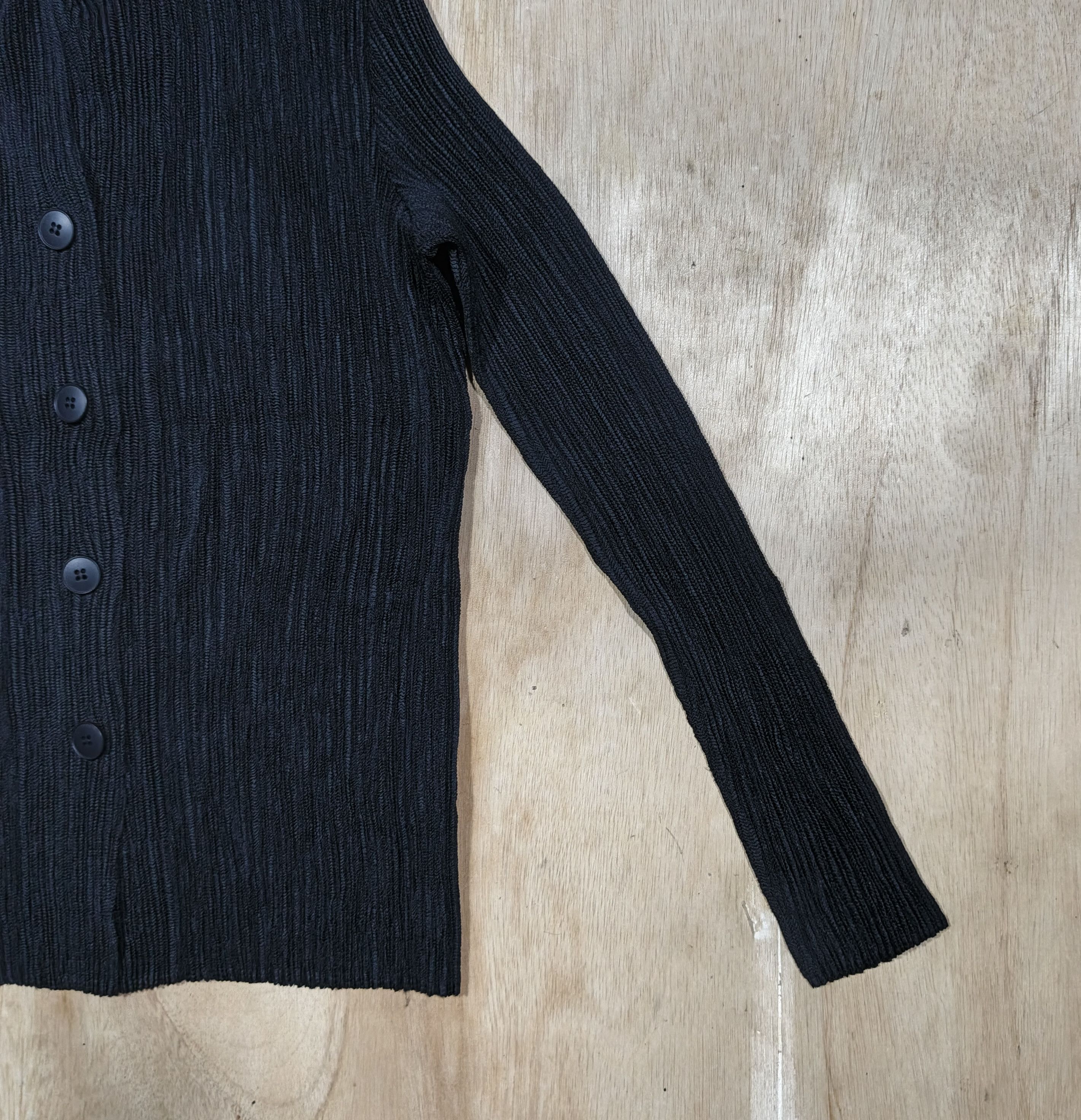 Japanese Brand SPECCHIO PLEATS Black Pleated Longsleeve Shirt Size L / US 10 / IT 46 - 5 Thumbnail