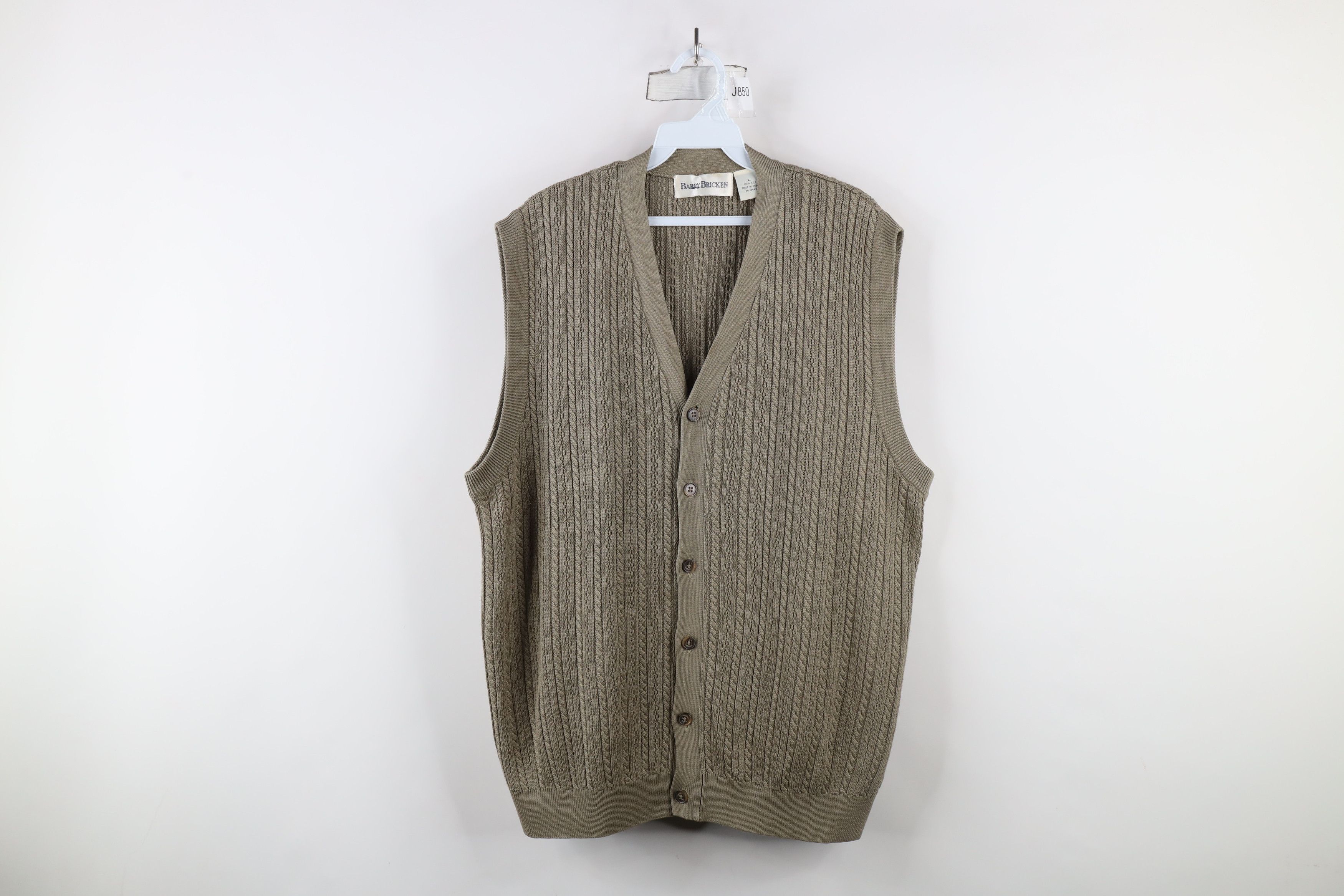 Vintage Vintage 90s Streetwear Cable Knit Cardigan Sweater Vest Size US L / EU 52-54 / 3 - 1 Thumbnail