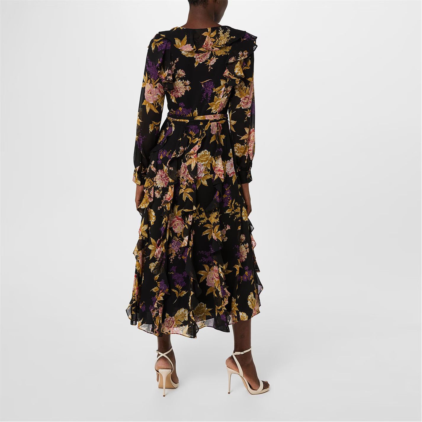 Polo Ralph Lauren o1g2r1mq0825 Floral Ruffle-Trim Georgette Dress Multicolor Size XS / US 0-2 / IT 36-38 - 3 Thumbnail