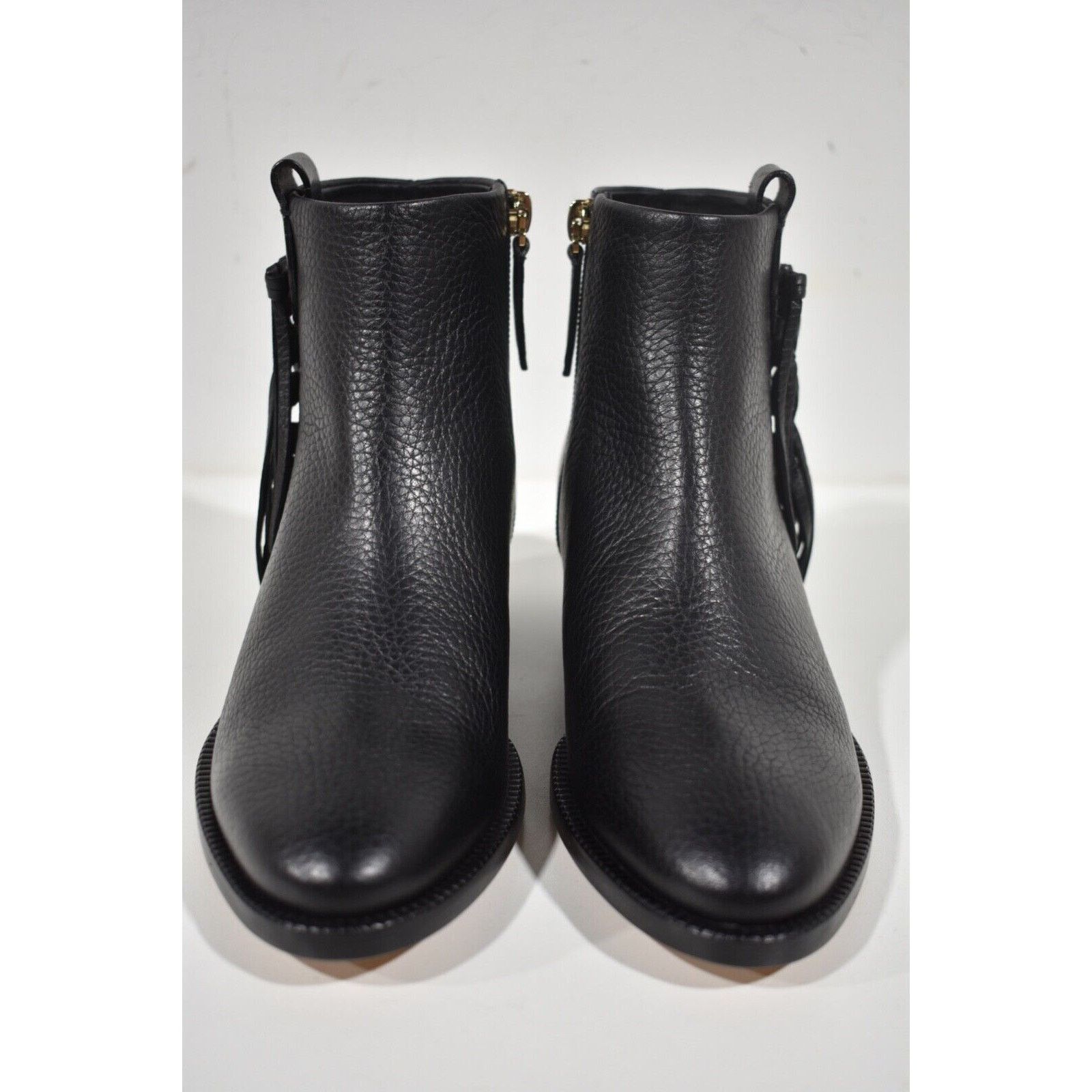 Valentino Valentino Rockstud Black Pebbled Leather Fringe Western Size US 5.5 / IT 35.5 - 4 Thumbnail