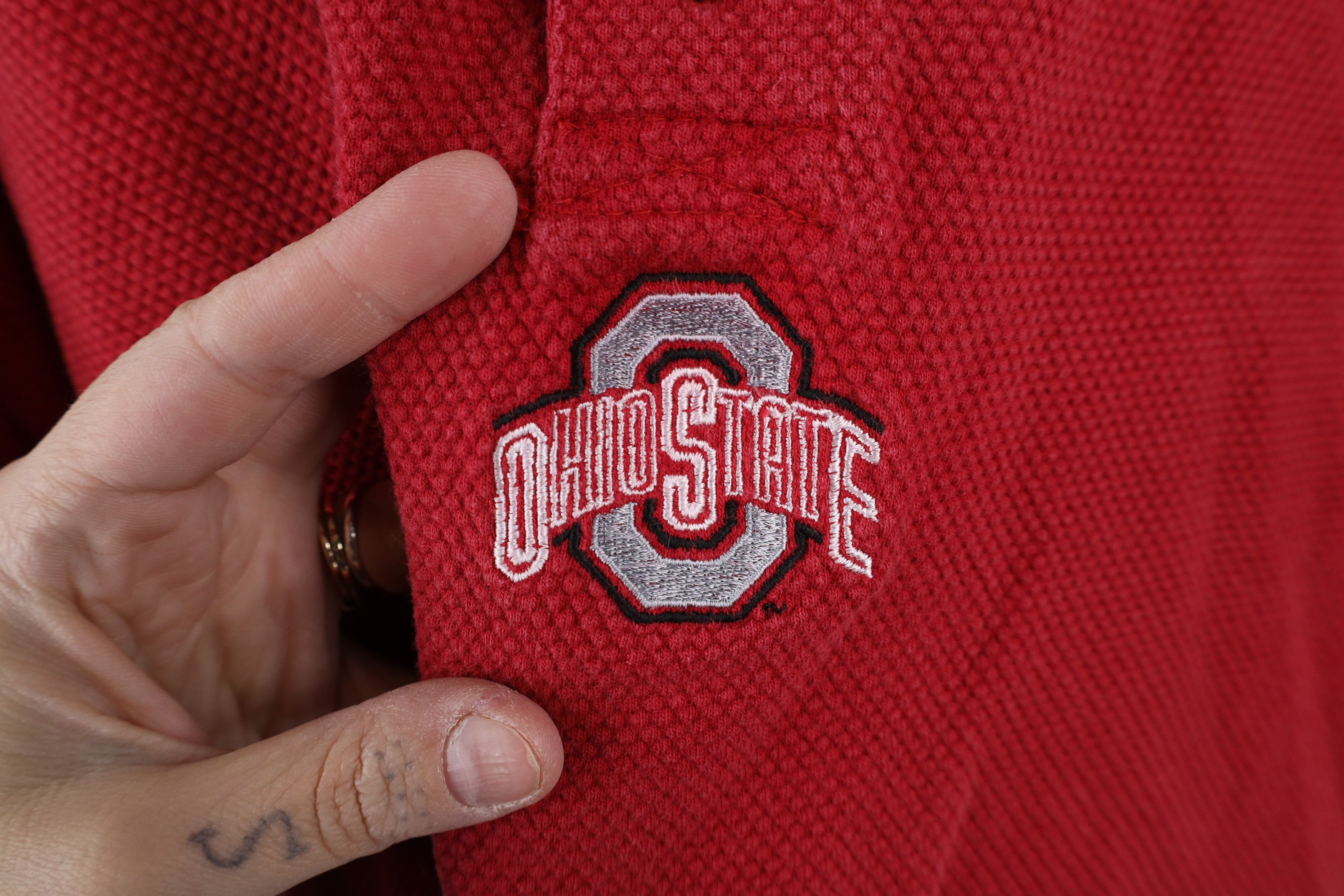 Vintage Vintage 90s Ohio State University Thermal Collared Shirt Size US XL / EU 56 / 4 - 4 Thumbnail