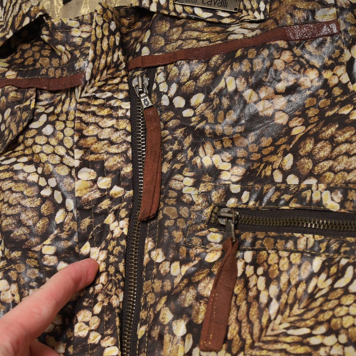 Just Cavalli Just Cavalli Roberto Nylon Light Zip Jacket Printed Pattern Size XS / US 0-2 / IT 36-38 - 7 Thumbnail