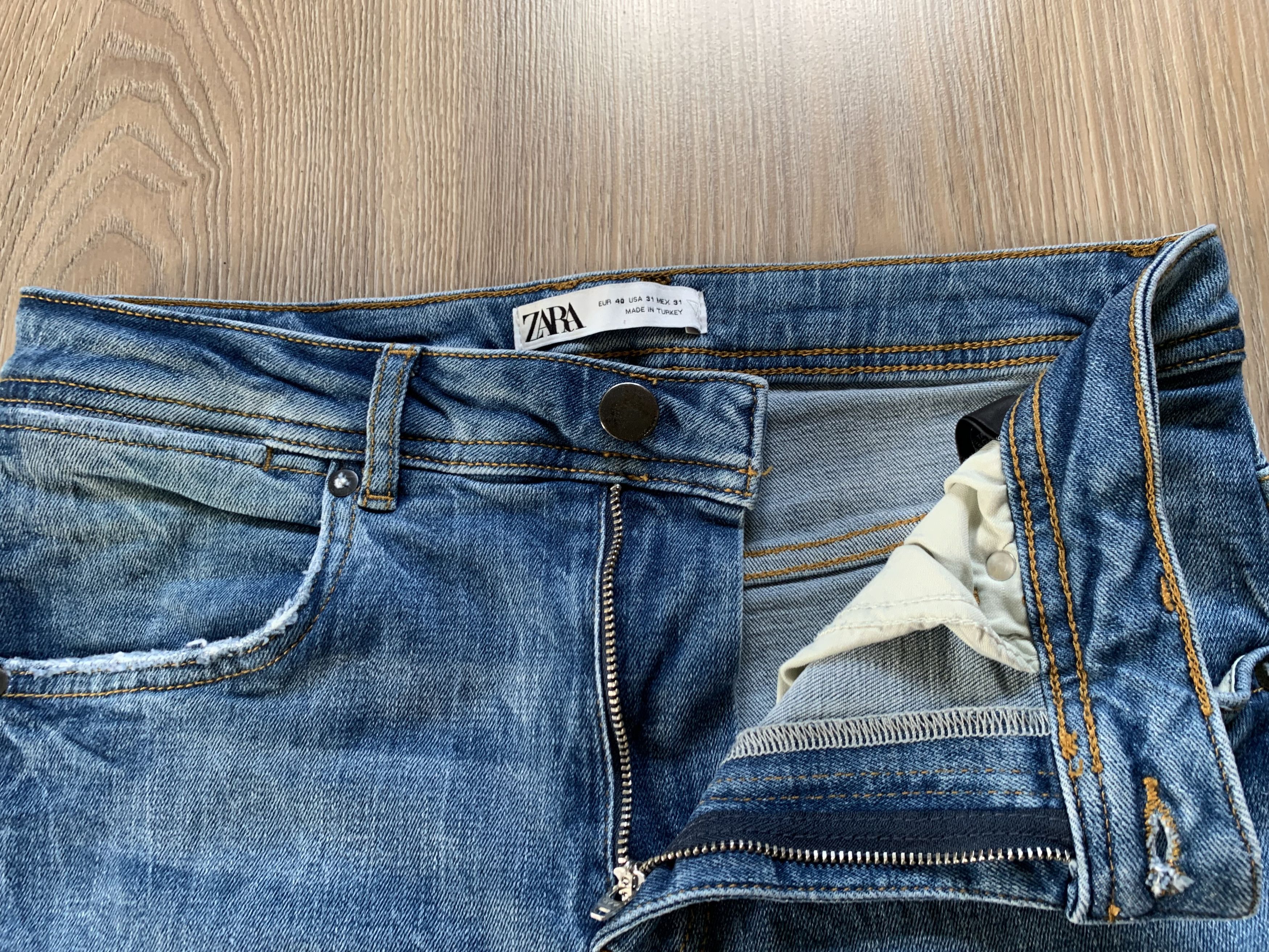 Zara Zara Man Distressed Blue Denim Jeans Size US 31 - 5 Thumbnail