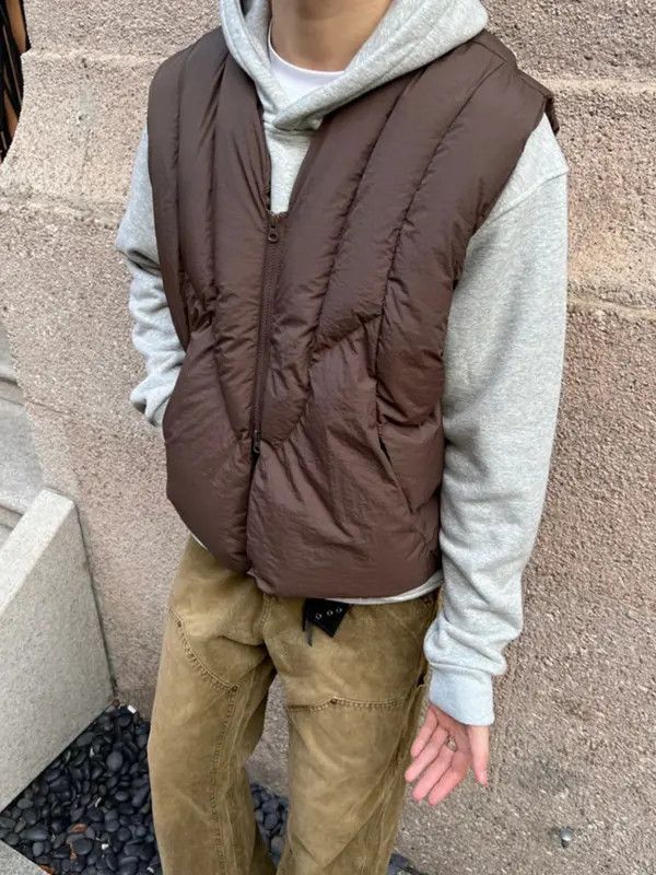 VIBE Brown Full Zip Padded Vest Size US M / EU 48-50 / 2 - 5 Thumbnail