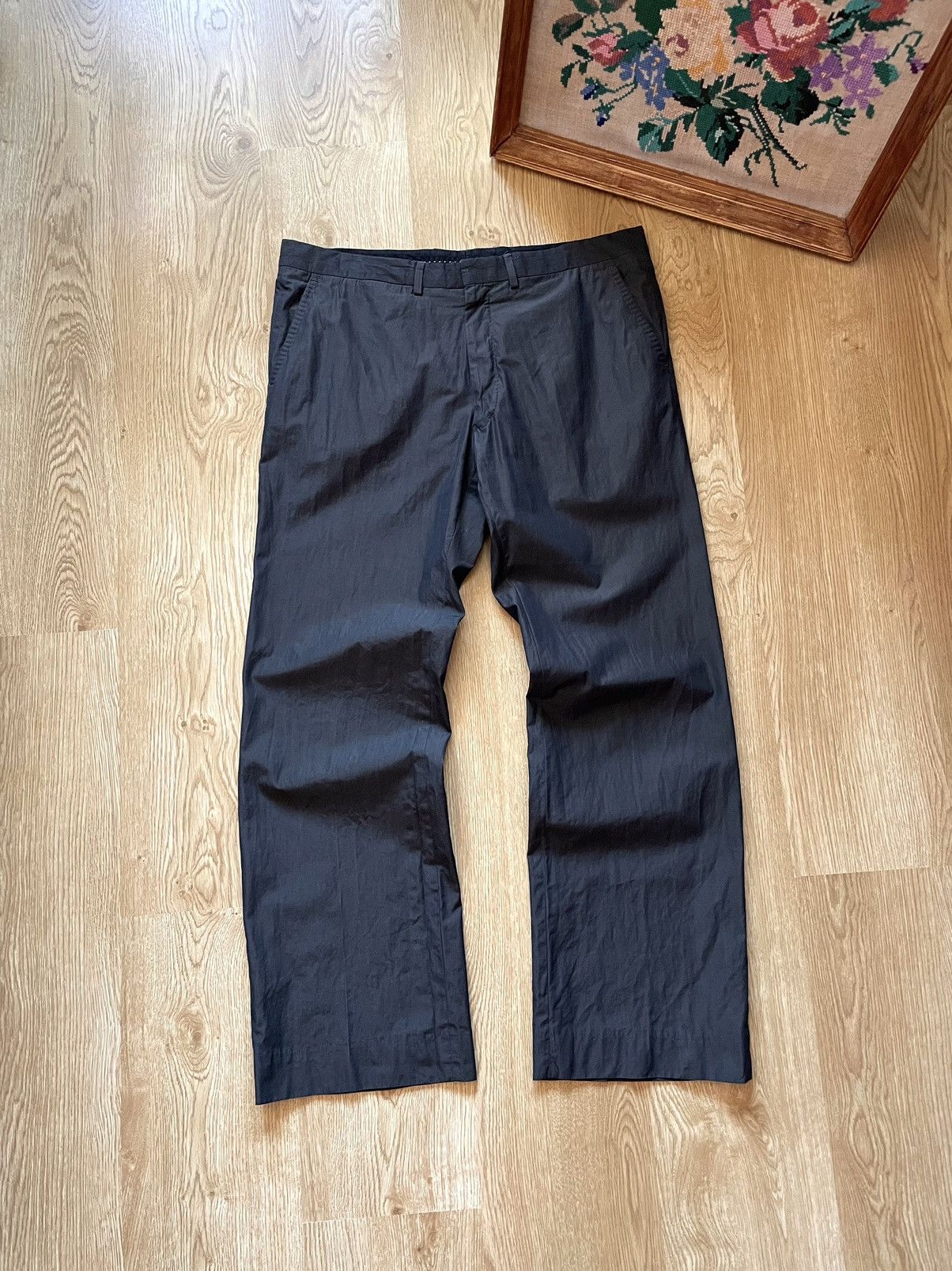 image of Vintage Dries Van Noten Dress Wide Leg Pants Trousers in Grey, Men's (Size 36)