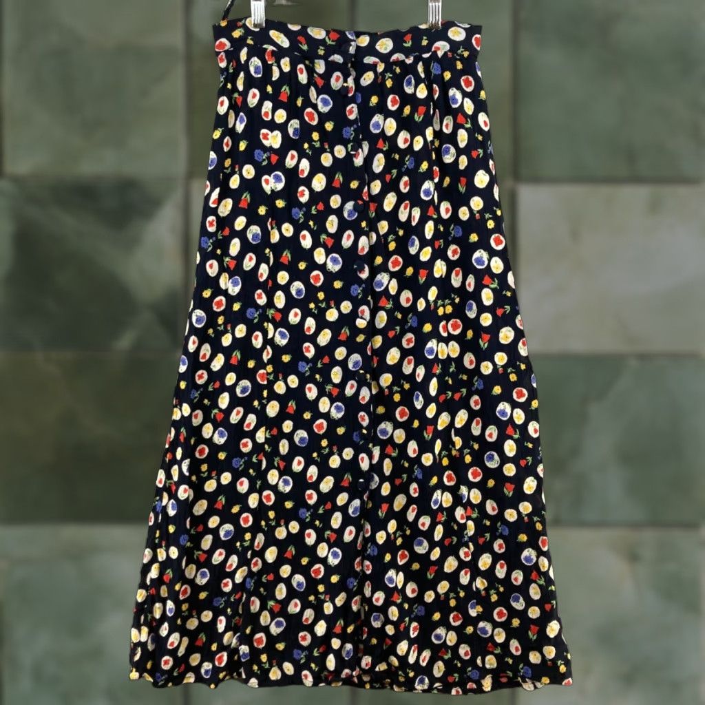 Vintage VINTAGE Paul Harris Denim Floral Maxi Skirt Medium Blue 90s Womens Size 32" / US 10 / IT 46 - 1 Thumbnail