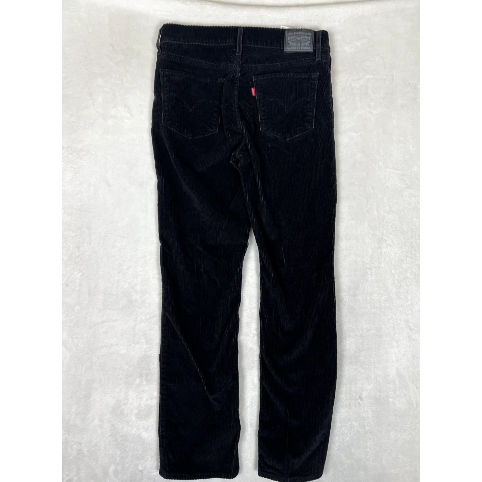Levi's Levi's Corduroy Black Straight Leg Pants Women's 29x30 Regular Inseam 30" Y2K 90s Preppy Winter Chino Pockets Size 29" - 6 Thumbnail