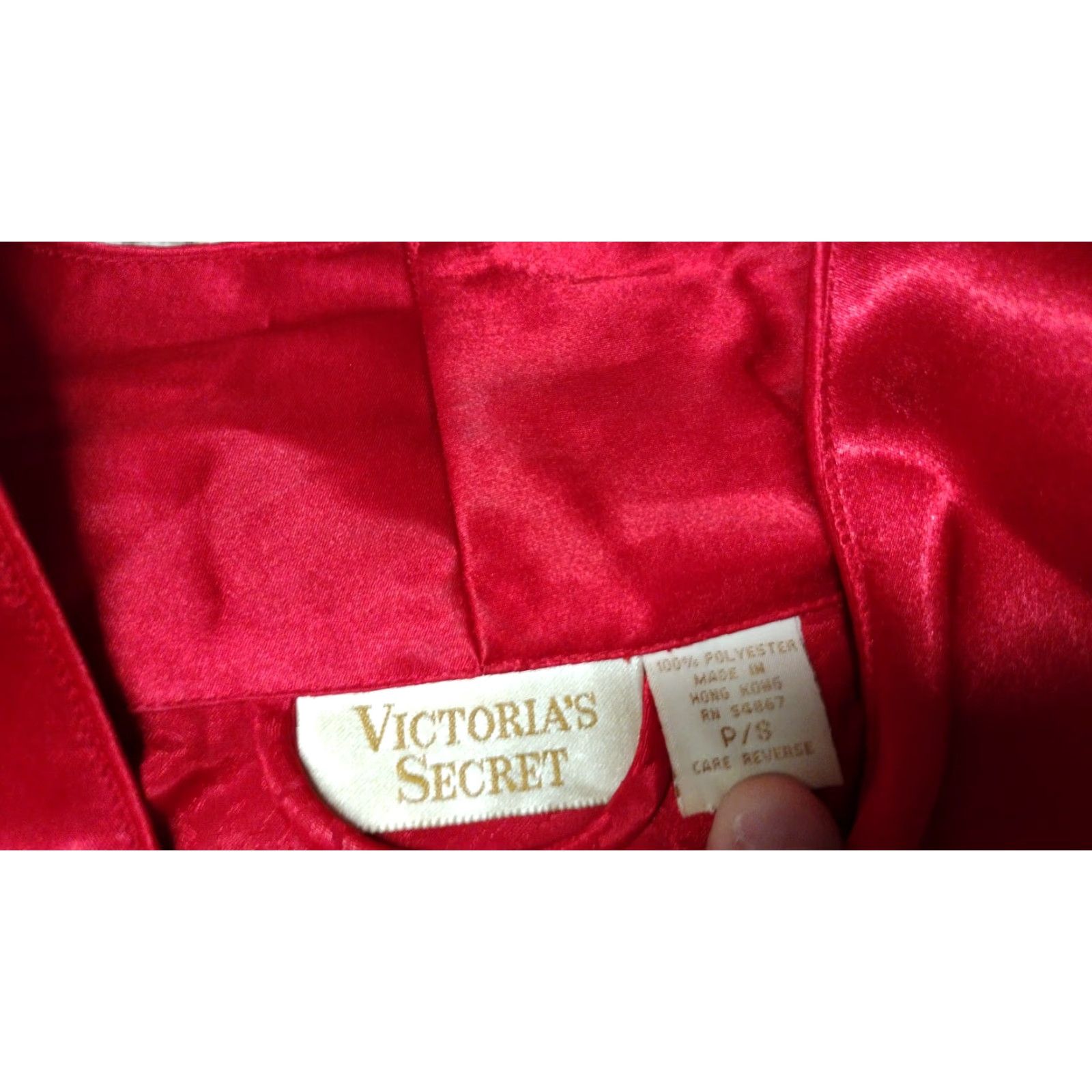 Victoria's Secret VINTAGE Victoria's Secret Robe Kimono P/S Red Satin Polka Dot Belted 3/4 Sleeve Women Size ONE SIZE - 2 Thumbnail